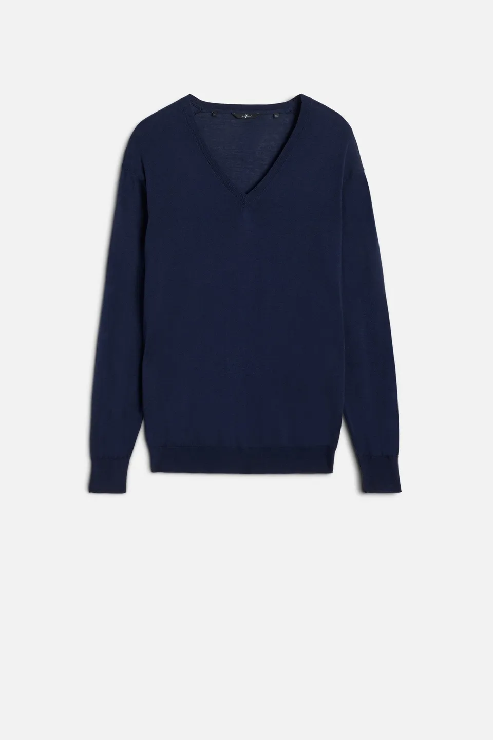 7-for-all-mankind-silk-blend-v-neck-pullover-navy image 1