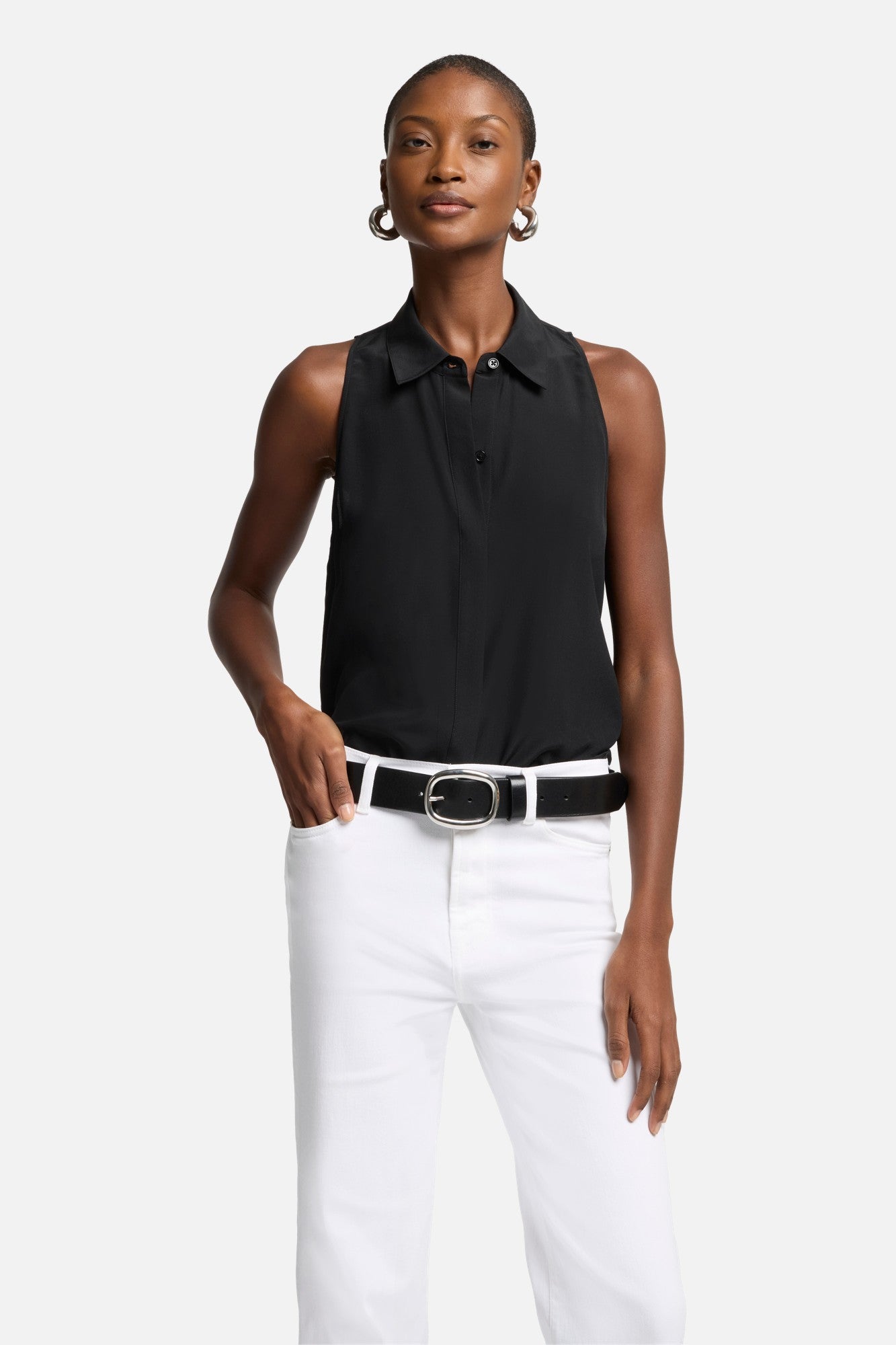 7-for-all-mankind-rmellose-seiden-bluse-schwarz image 4