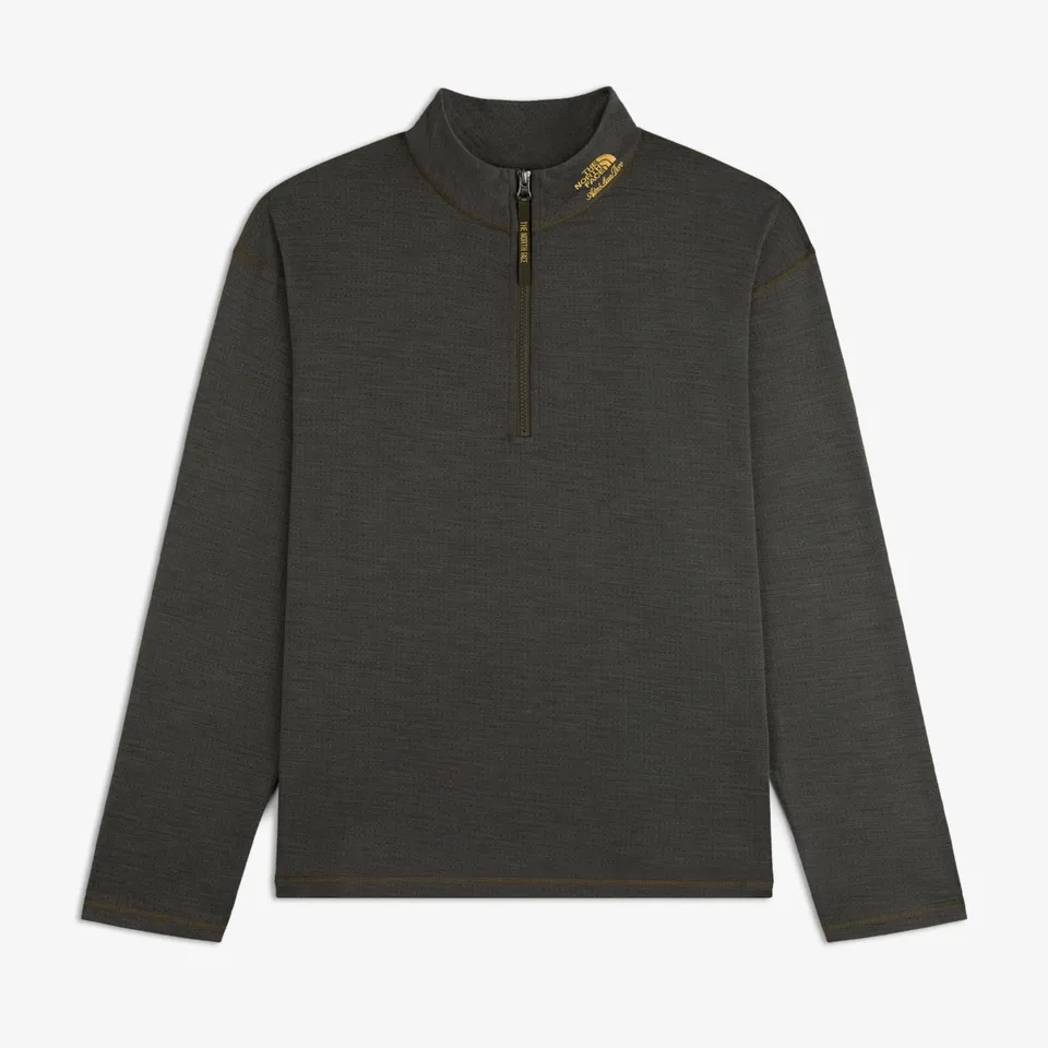 ald-the-north-face-dotknit-wool-quarter-zip-olive-relaxed image 1