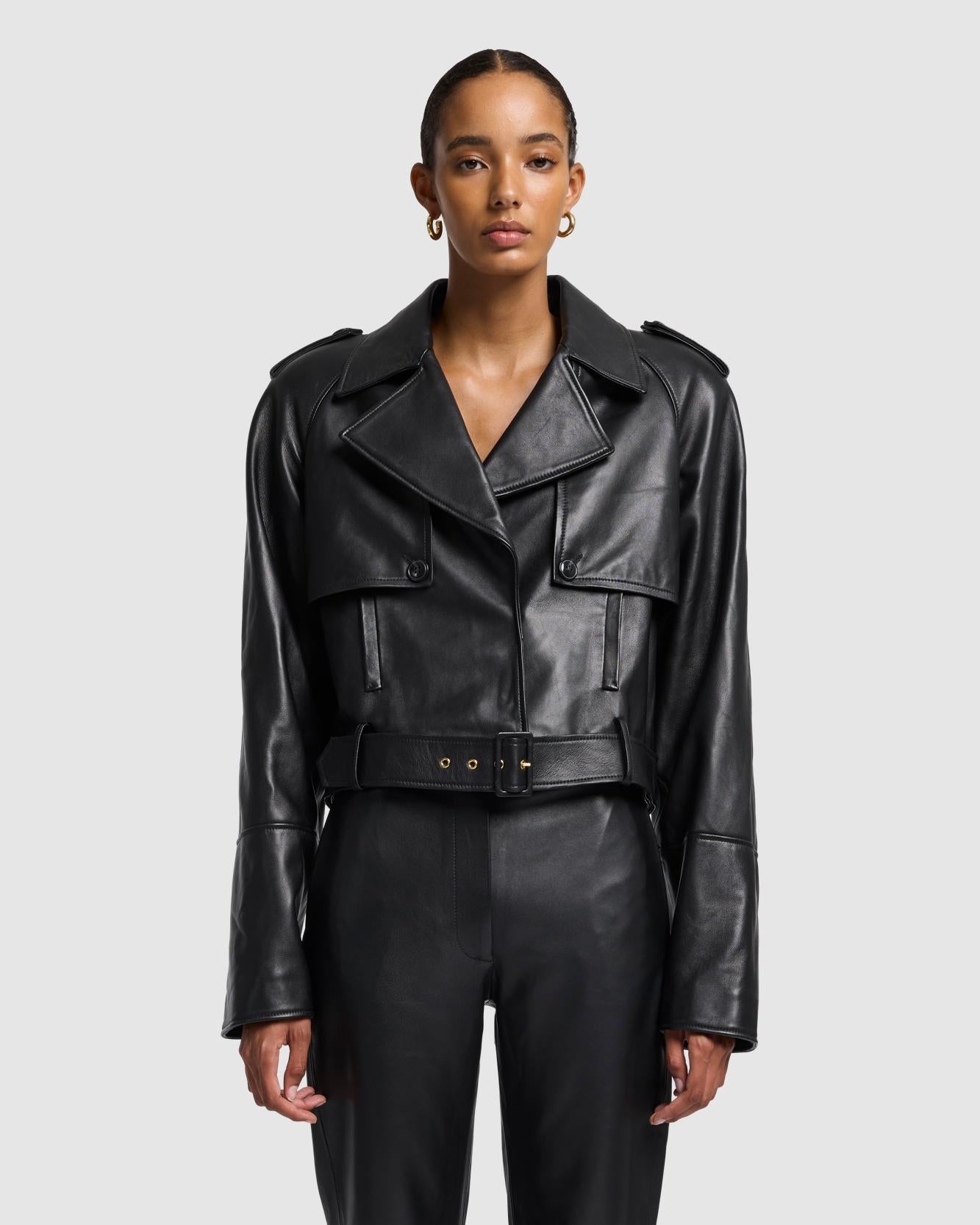 7-for-all-mankind-crop-bikerjacke-lederjacke-in-schwarz image 3