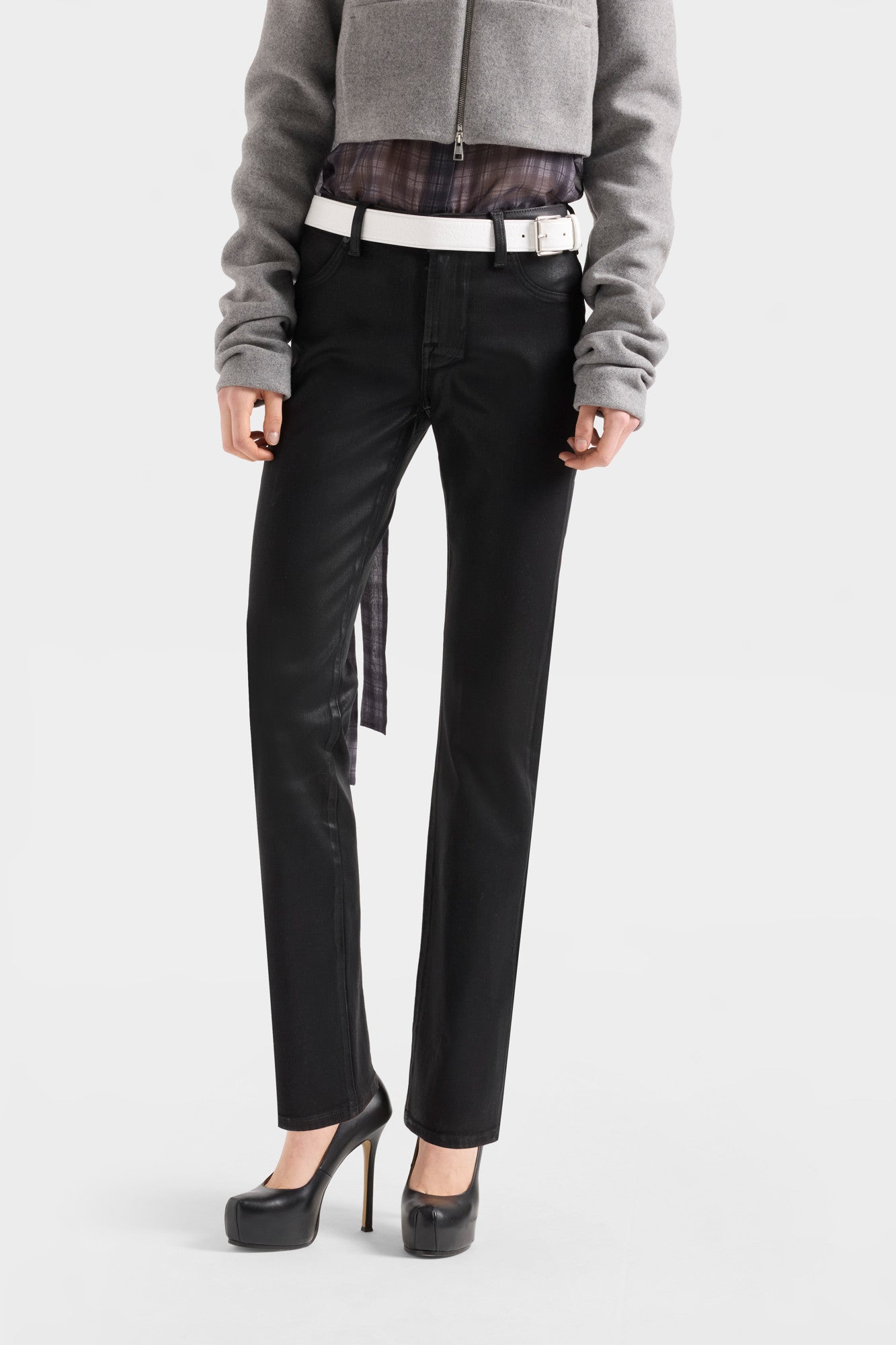 7-for-all-mankind-the-slim-coated-denim-black-damen-leder-look-jeans image 3