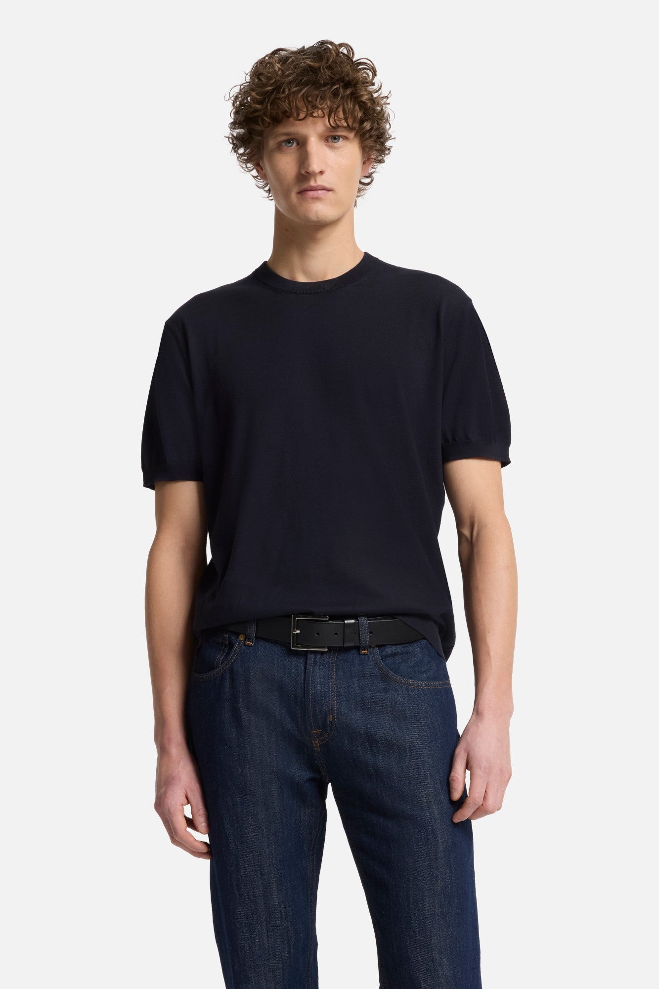 7-for-all-mankind-classic-cotton-kurzarm-pullover-navy image 3