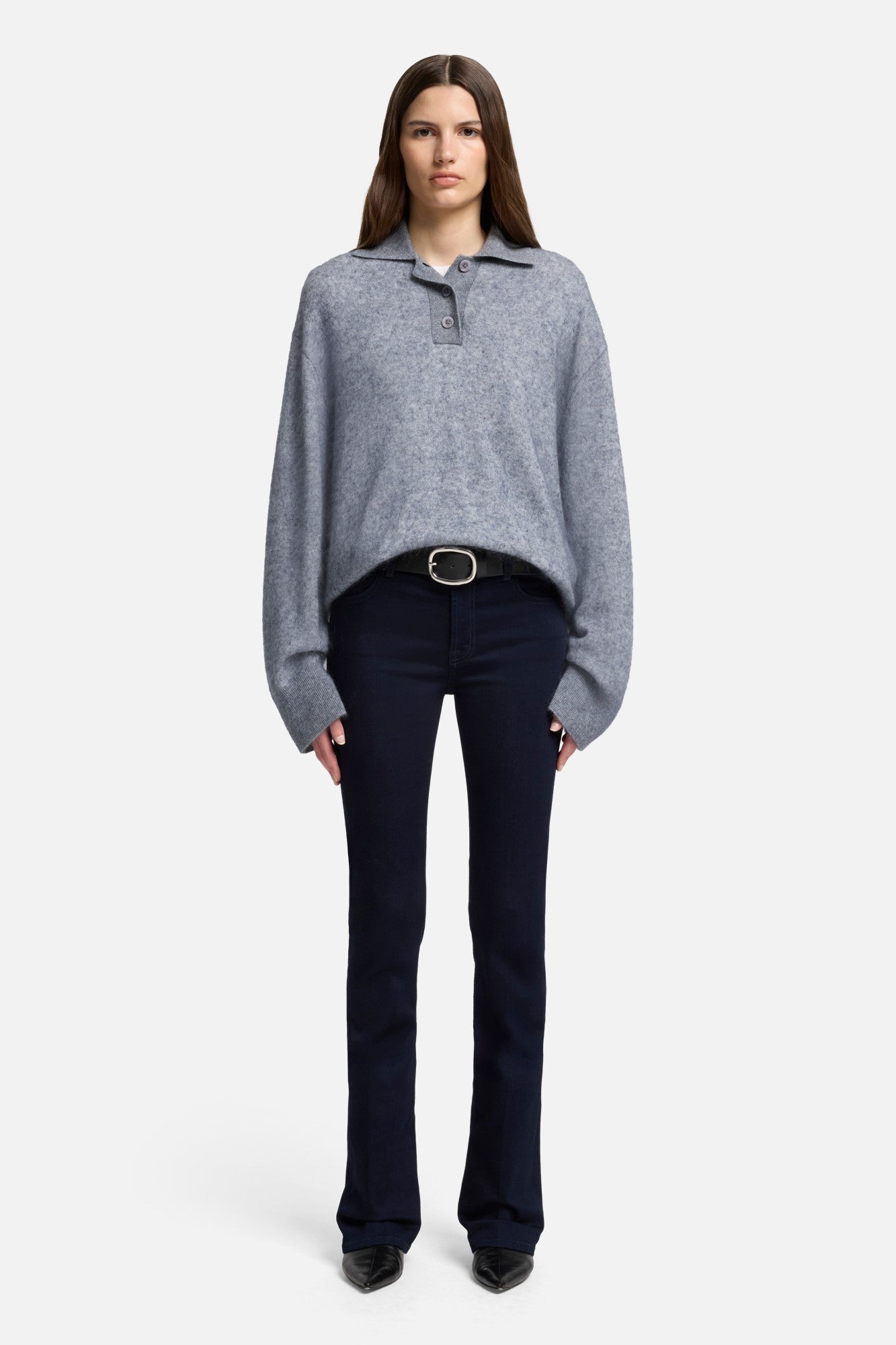 7-for-all-mankind-cashmere-blend-fuzzy-polo-sweater-oversize-polo-in-grey image 2