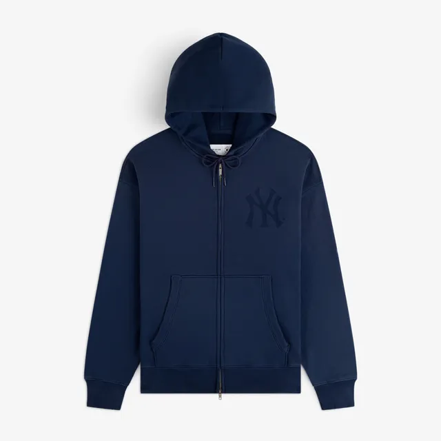 aim-leon-dore-yankees-washed-full-zip-hoodie-navy-kapuzenjacke image 1