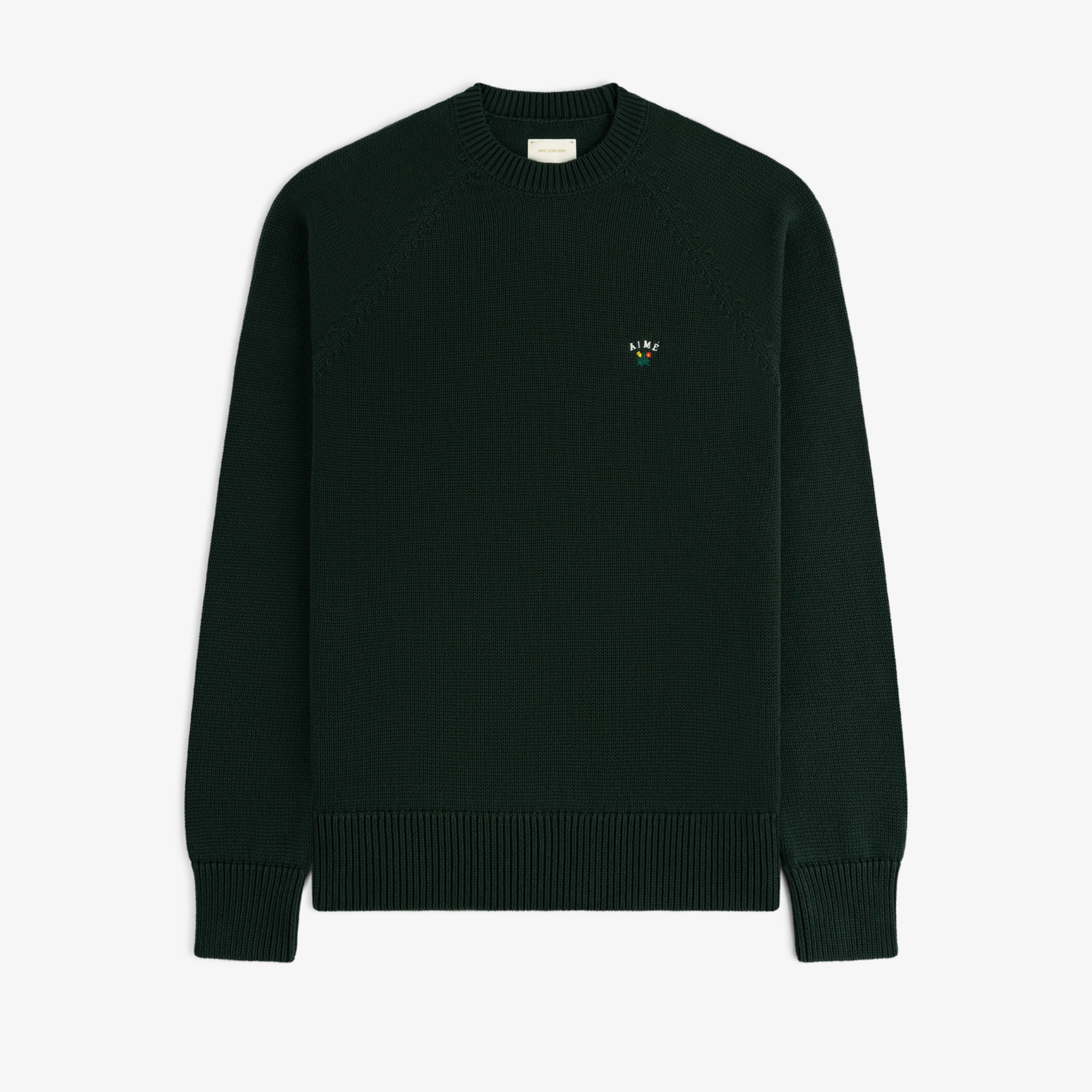 aim-leon-dore-crest-raglan-sweater-crewneck-gr-n image 1