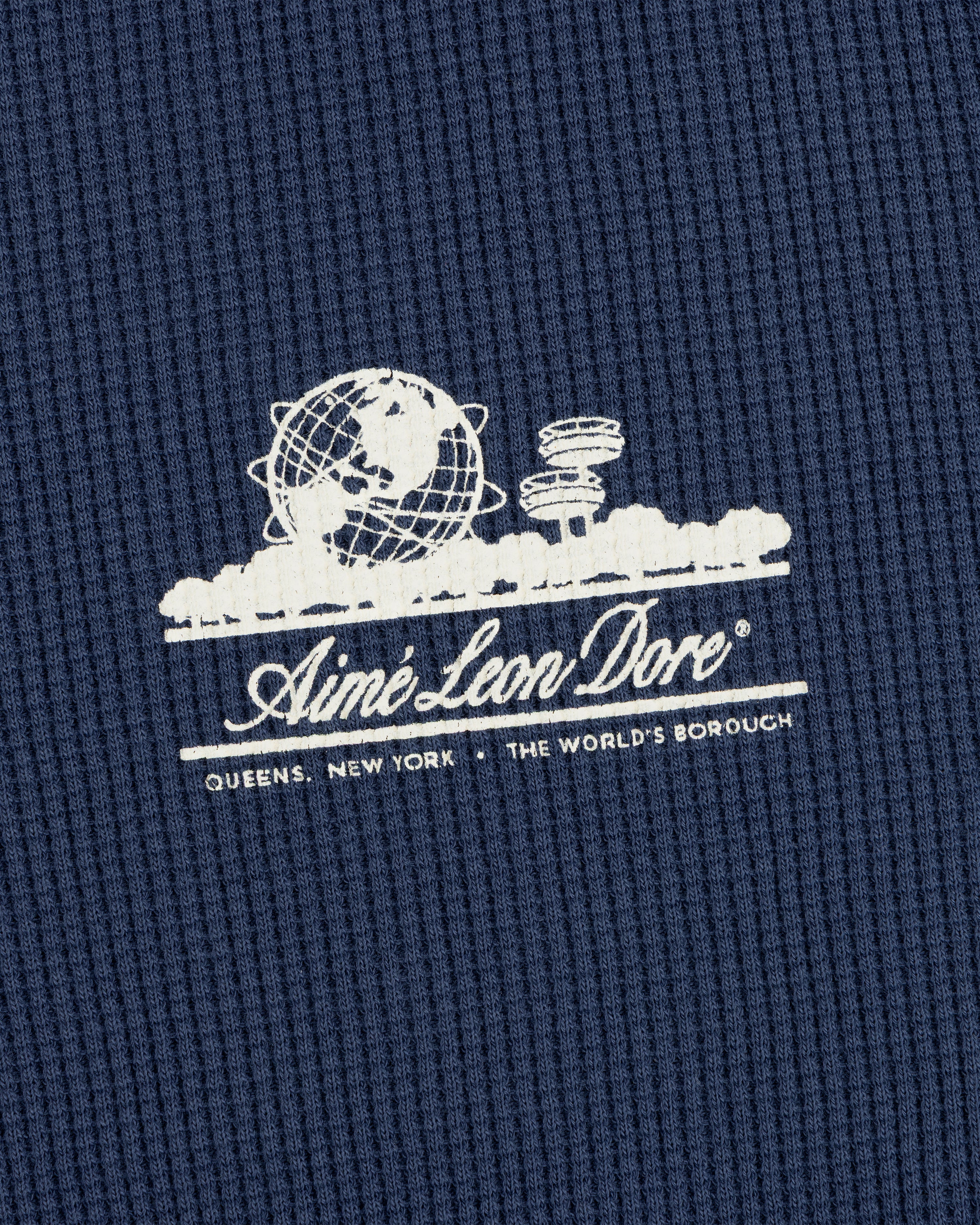 aim-leon-dore-long-sleeve-unisphere-waffle-thermal-navy image 5
