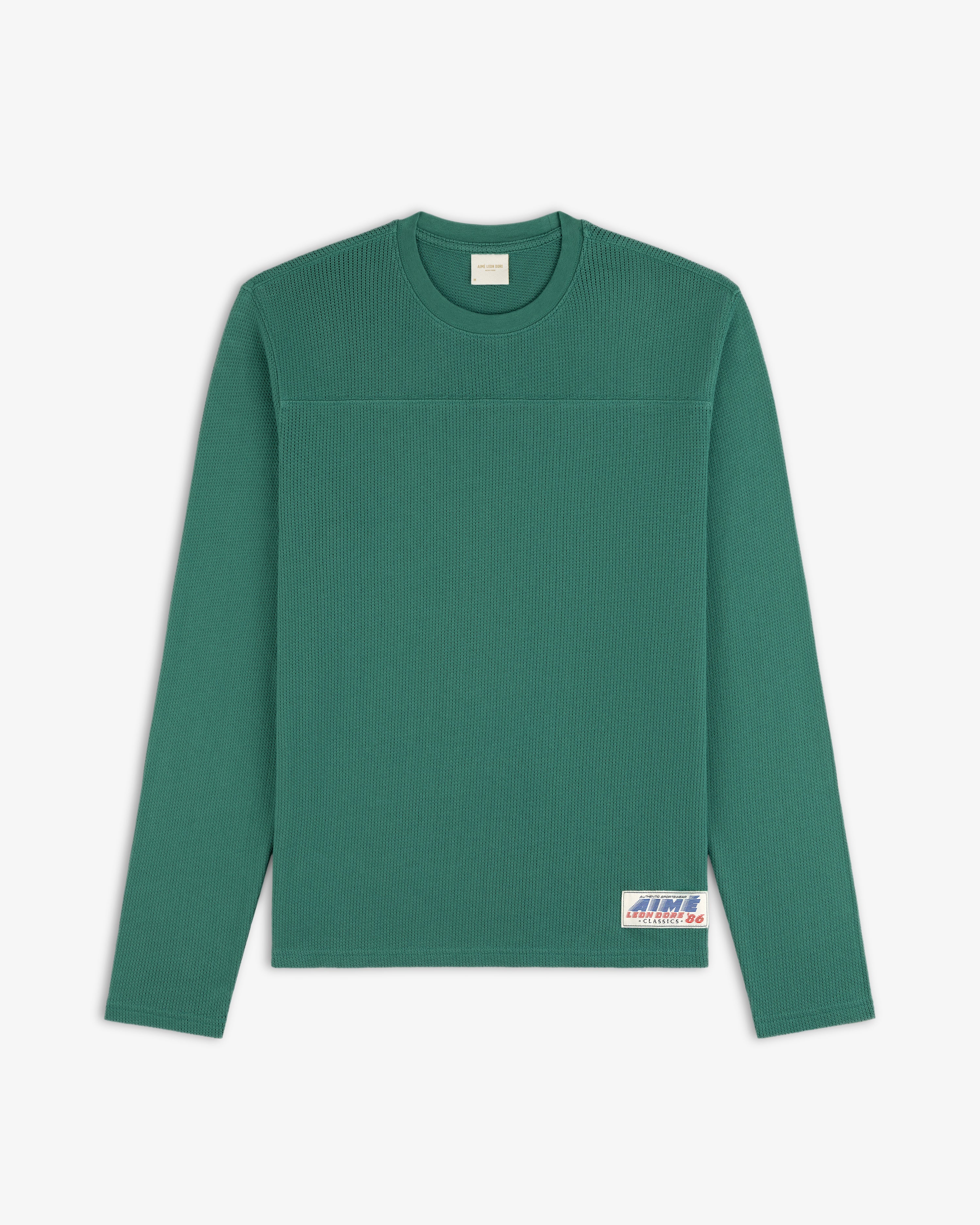 aim-leon-dore-long-sleeve-mesh-football-tee-gr-n image 2