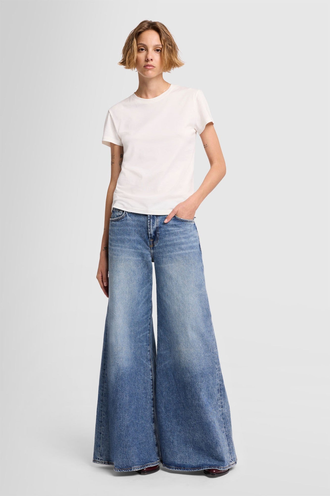 7-for-all-mankind-short-sleeve-basic-tee-white-damen-t-shirt image 2