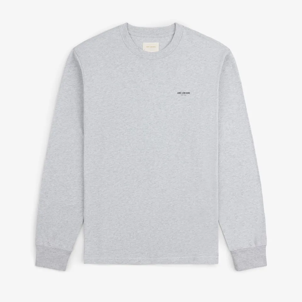 aim-leon-dore-long-sleeve-micro-logo-tee-langarmshirt-grau image 1