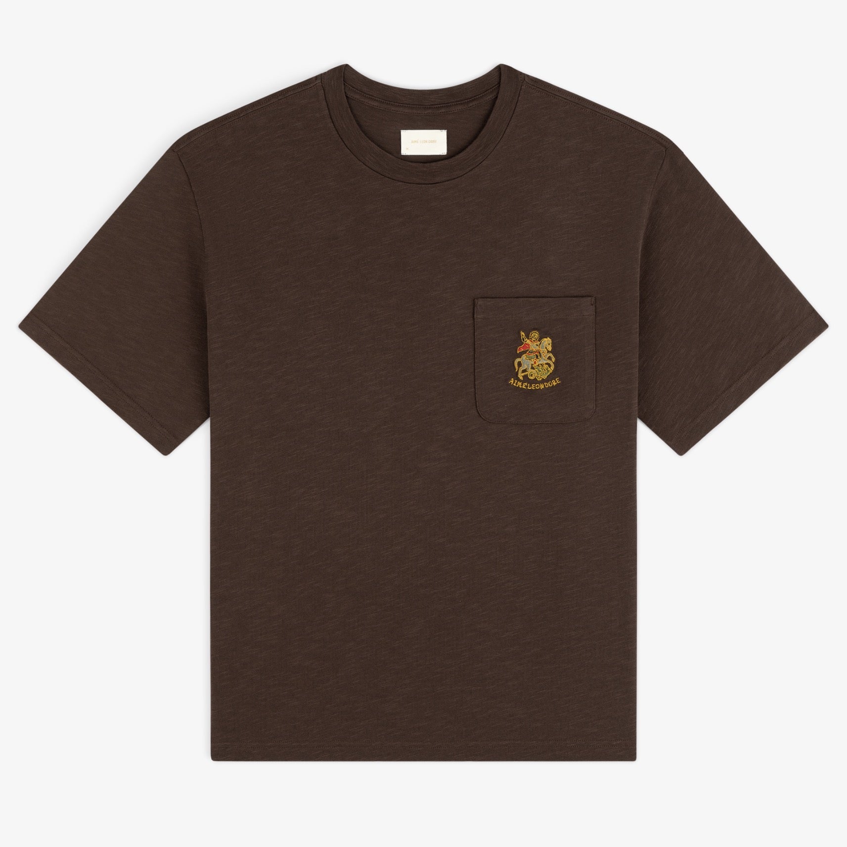 aim-leon-dore-saint-george-slub-pocket-tee-braun image 1