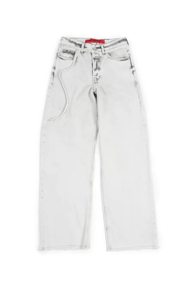 032c-wide-leg-jean-white-grey-stain-loose-fit image 1
