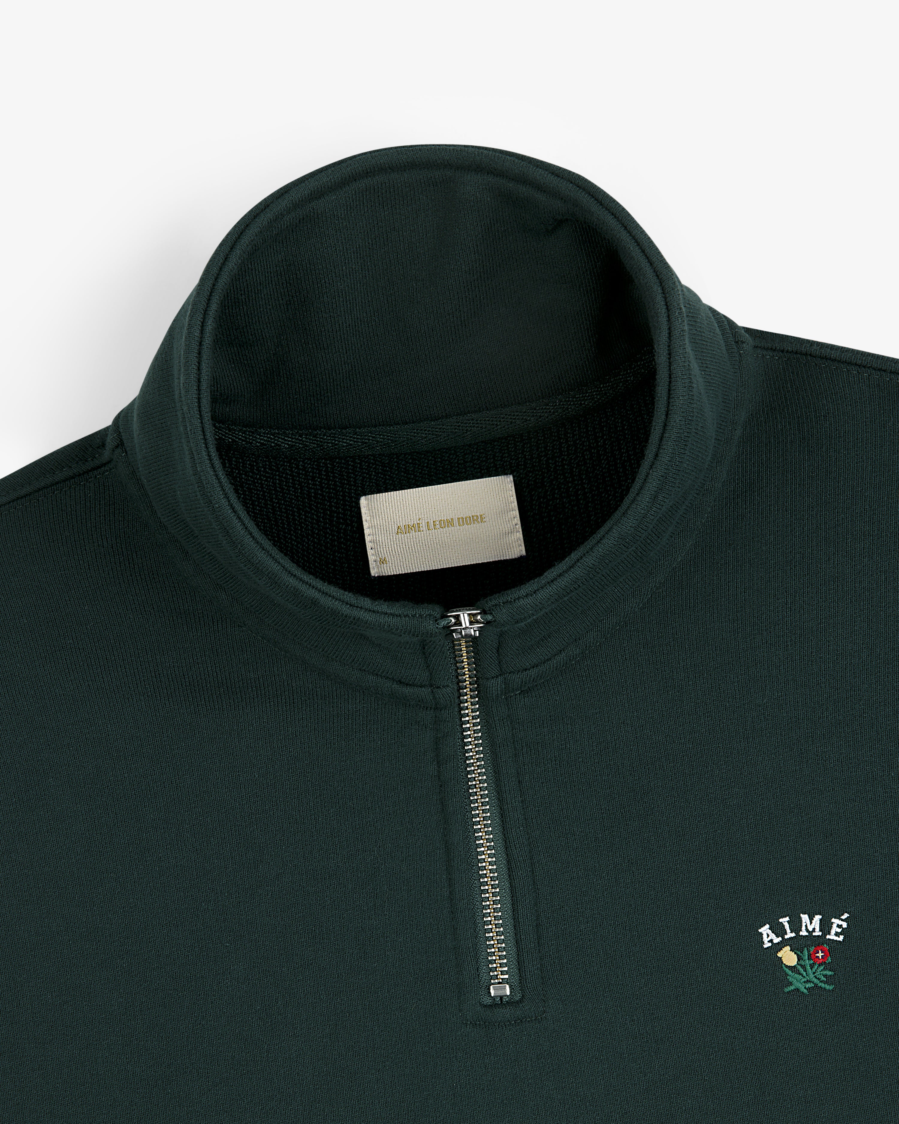 aim-leon-dore-crest-quarter-zip-pullover-cropped-gr-n image 5