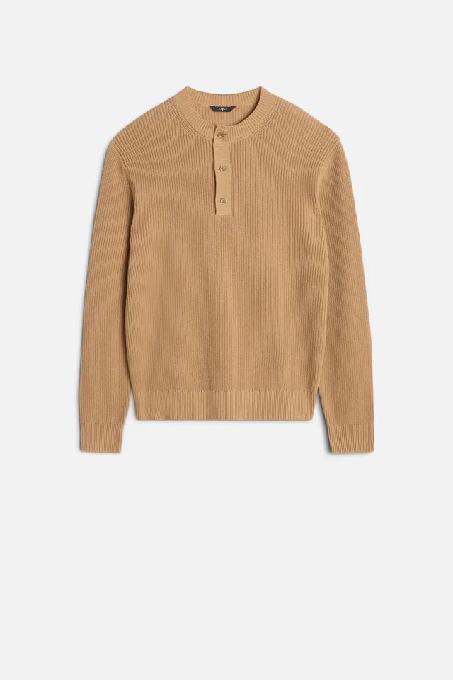 7-for-all-mankind-henley-sweater-herren-pullover-beige-baumwolle image 1