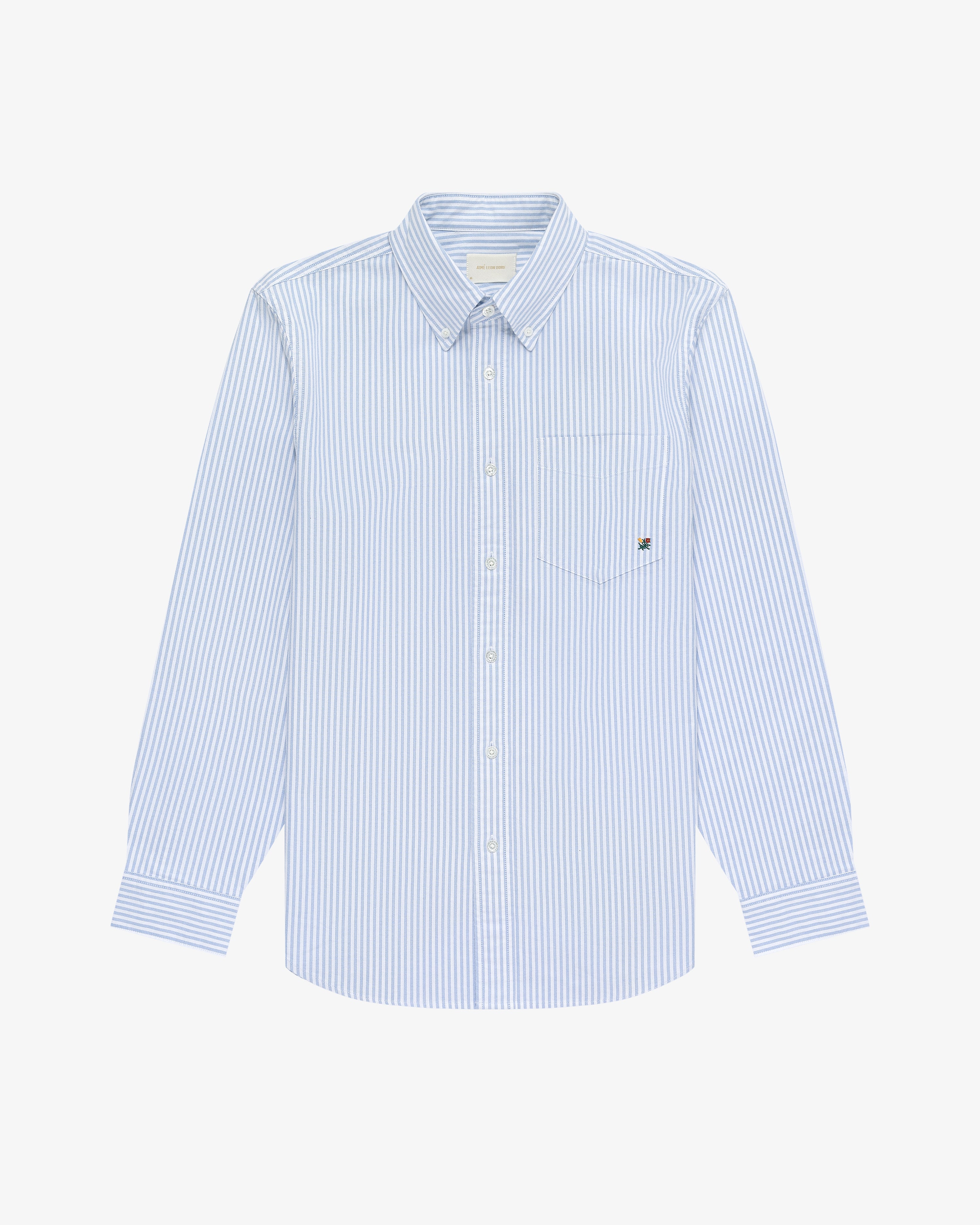 aim-leon-dore-striped-crest-oxford-hemd-blau-weiss image 2