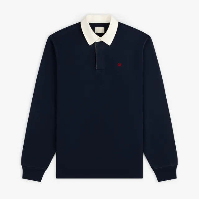 aim-leon-dore-crest-rugby-langarm-polo-navy image 1
