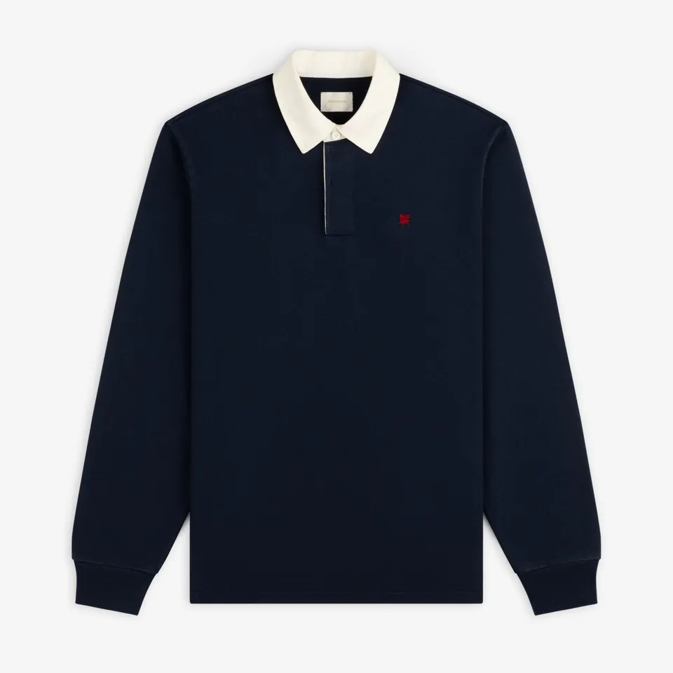 aim-leon-dore-crest-rugby-langarm-polo-navy image 1