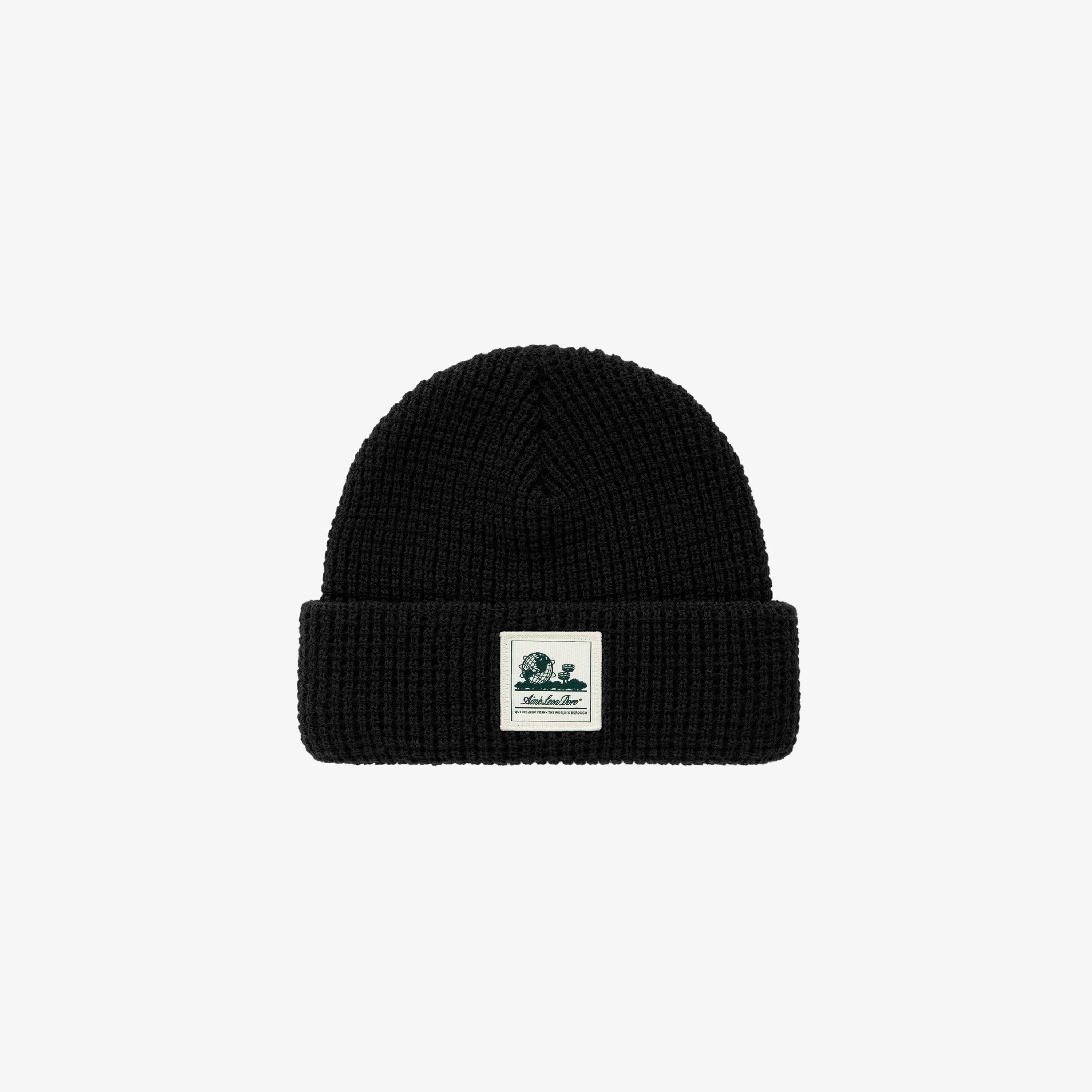 aim-leon-dore-waffle-knit-beanie-schwarz-unisex image 1