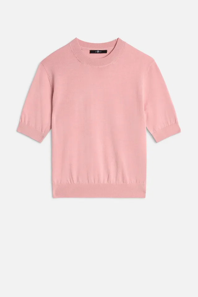 7-for-all-mankind-wool-kurzarm-pullover-pink image 1