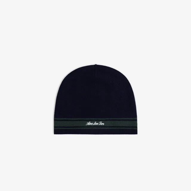 aim-leon-dore-stripe-knit-beanie-navy-baumwolle-one-size image 1