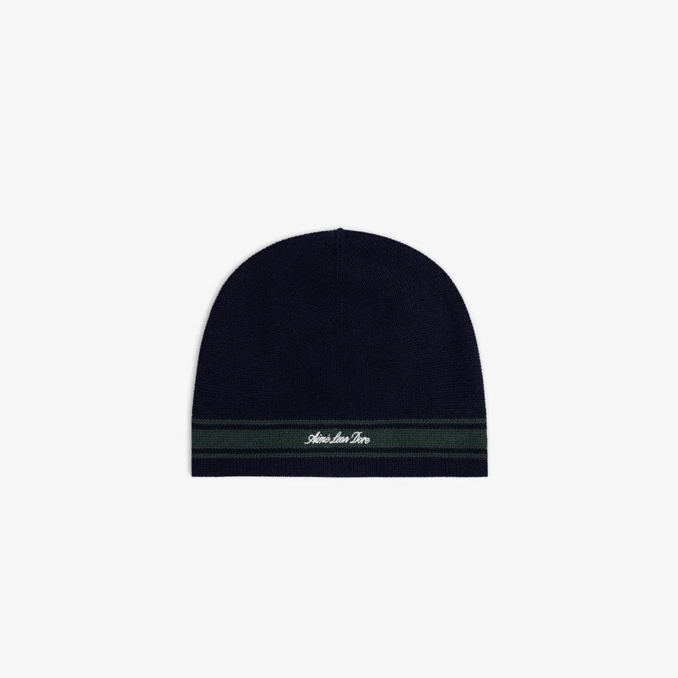 aim-leon-dore-stripe-knit-beanie-navy-baumwolle-one-size image 1