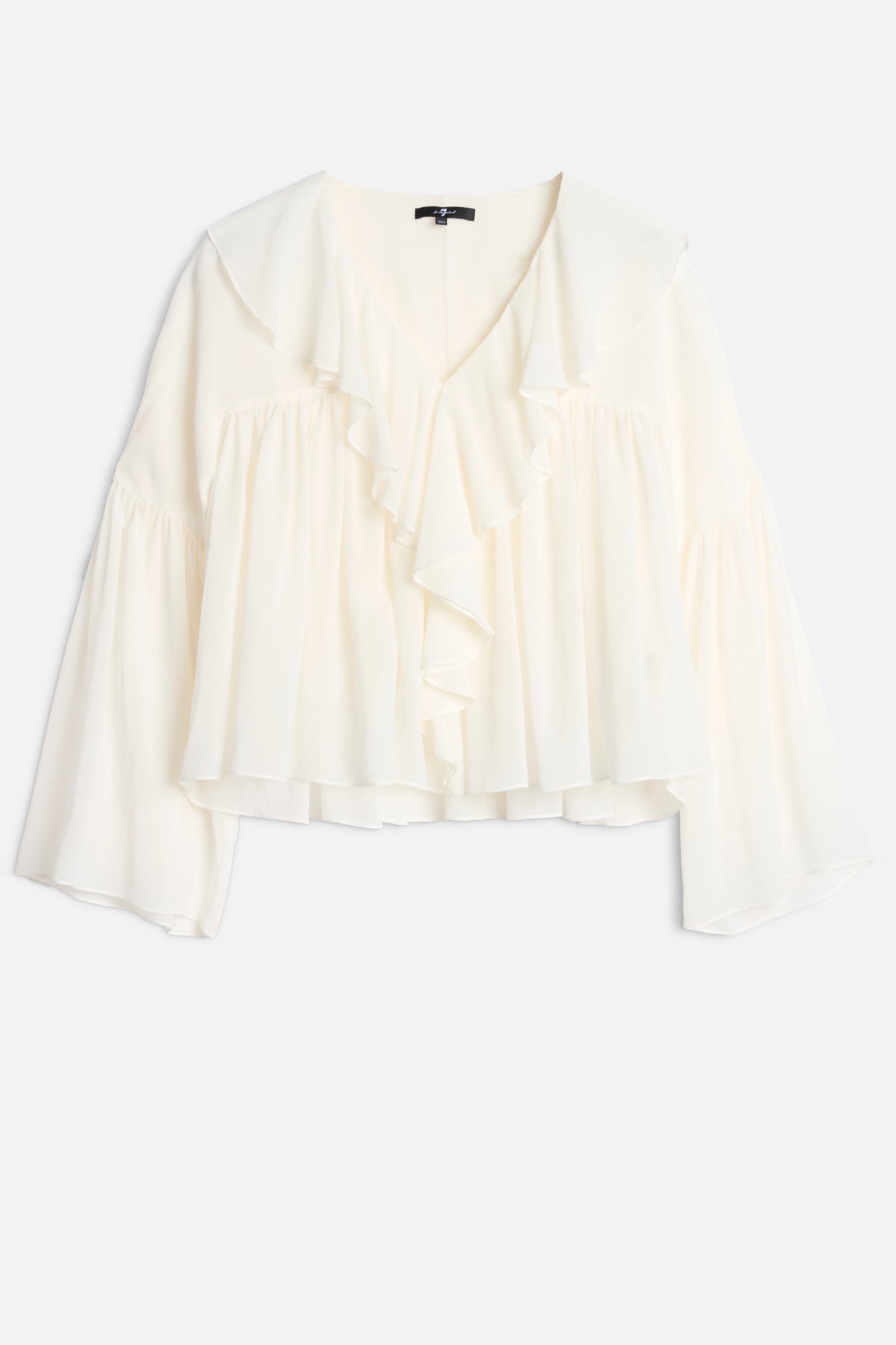 7-for-all-mankind-flowy-long-sleeve-bluse-silk-blend-in-ivory image 1