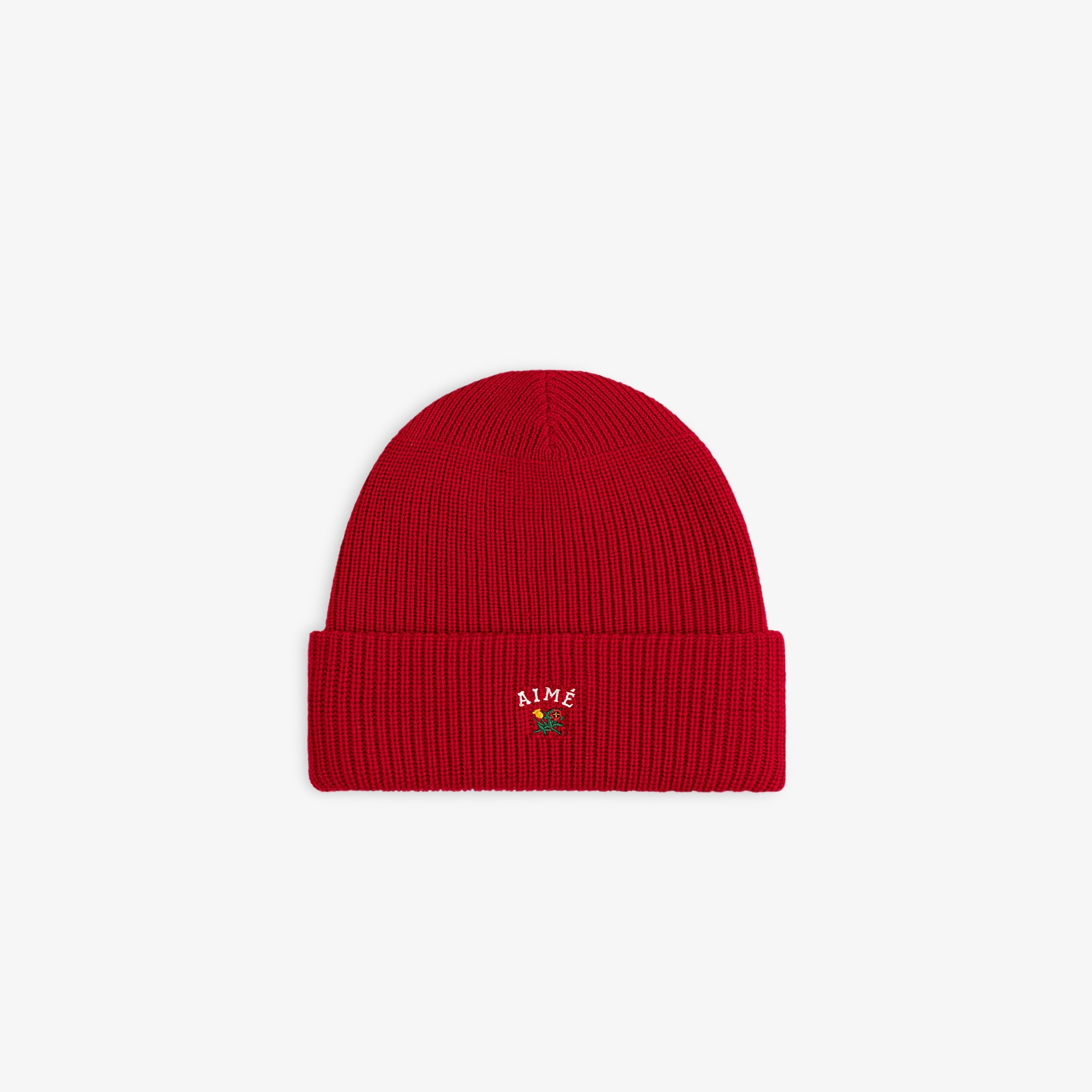 aim-leon-dore-crest-merino-wool-beanie-rote-wollm-tze image 1