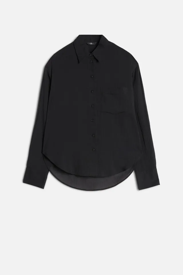 7-for-all-mankind-oversize-button-down-damen-bluse-schwarz image 1