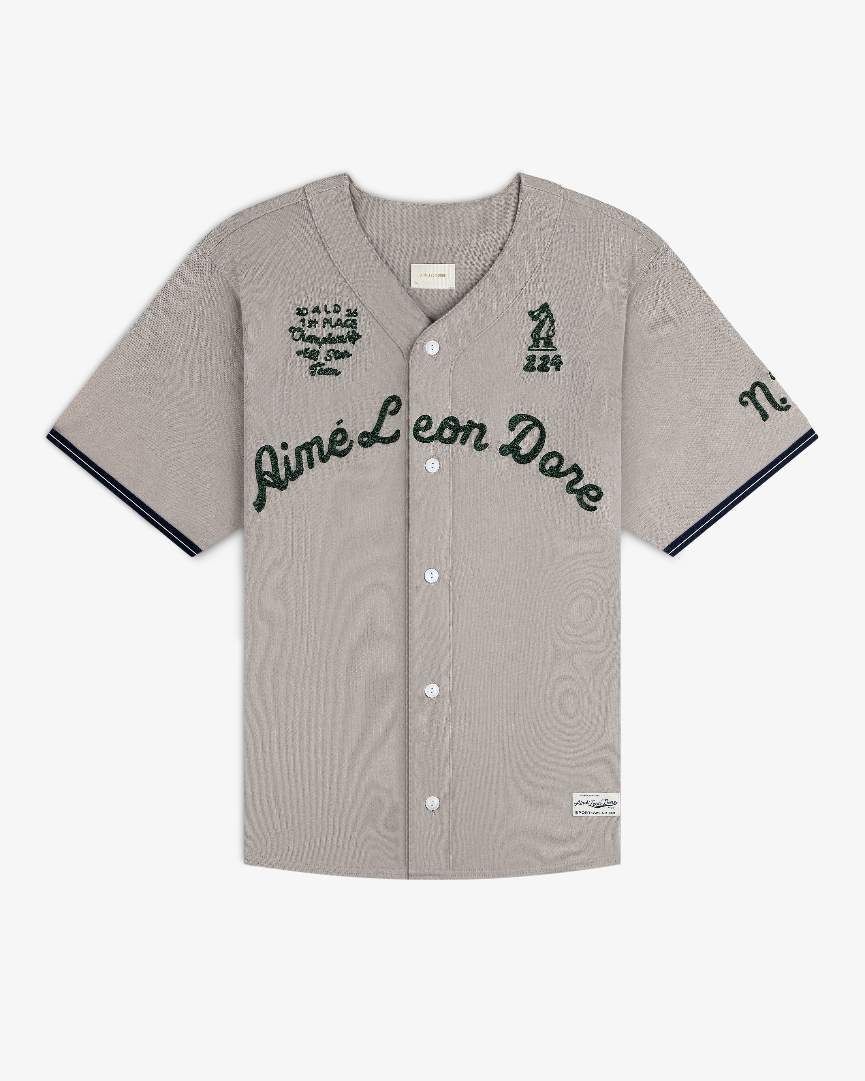 aim-leon-dore-mulberry-chainstitch-baseball-jersey-grau image 2