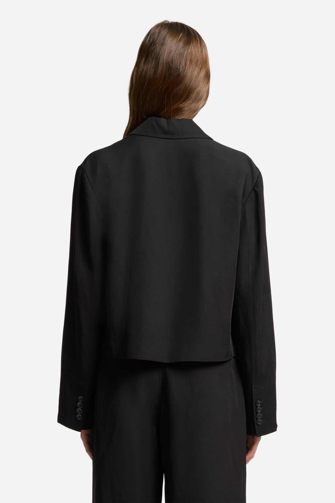 7-for-all-mankind-cropped-leinen-blazer-schwarz-damen image 5