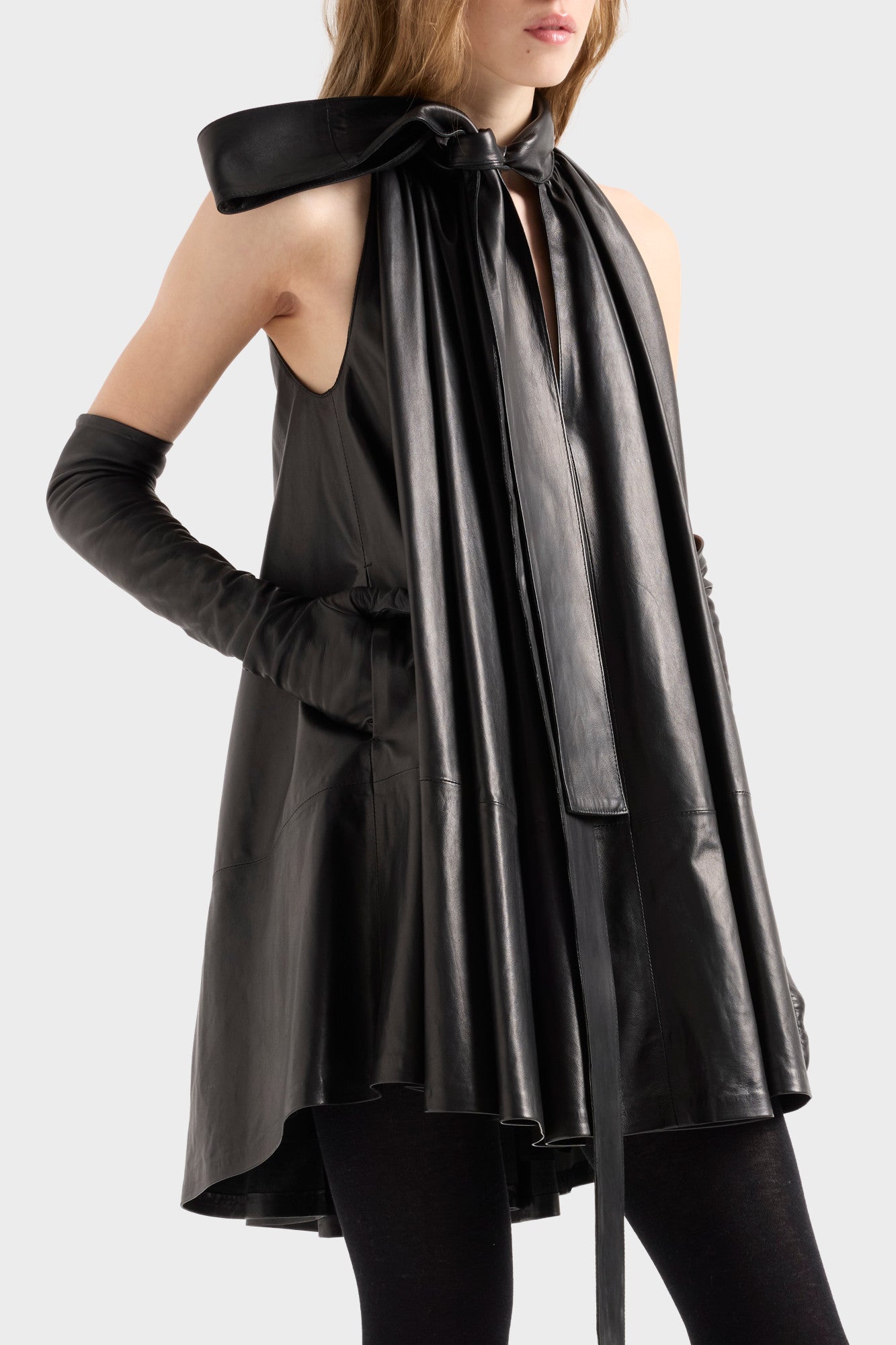 7-for-all-mankind-frill-dress-faux-leather-black-lederkleid image 6