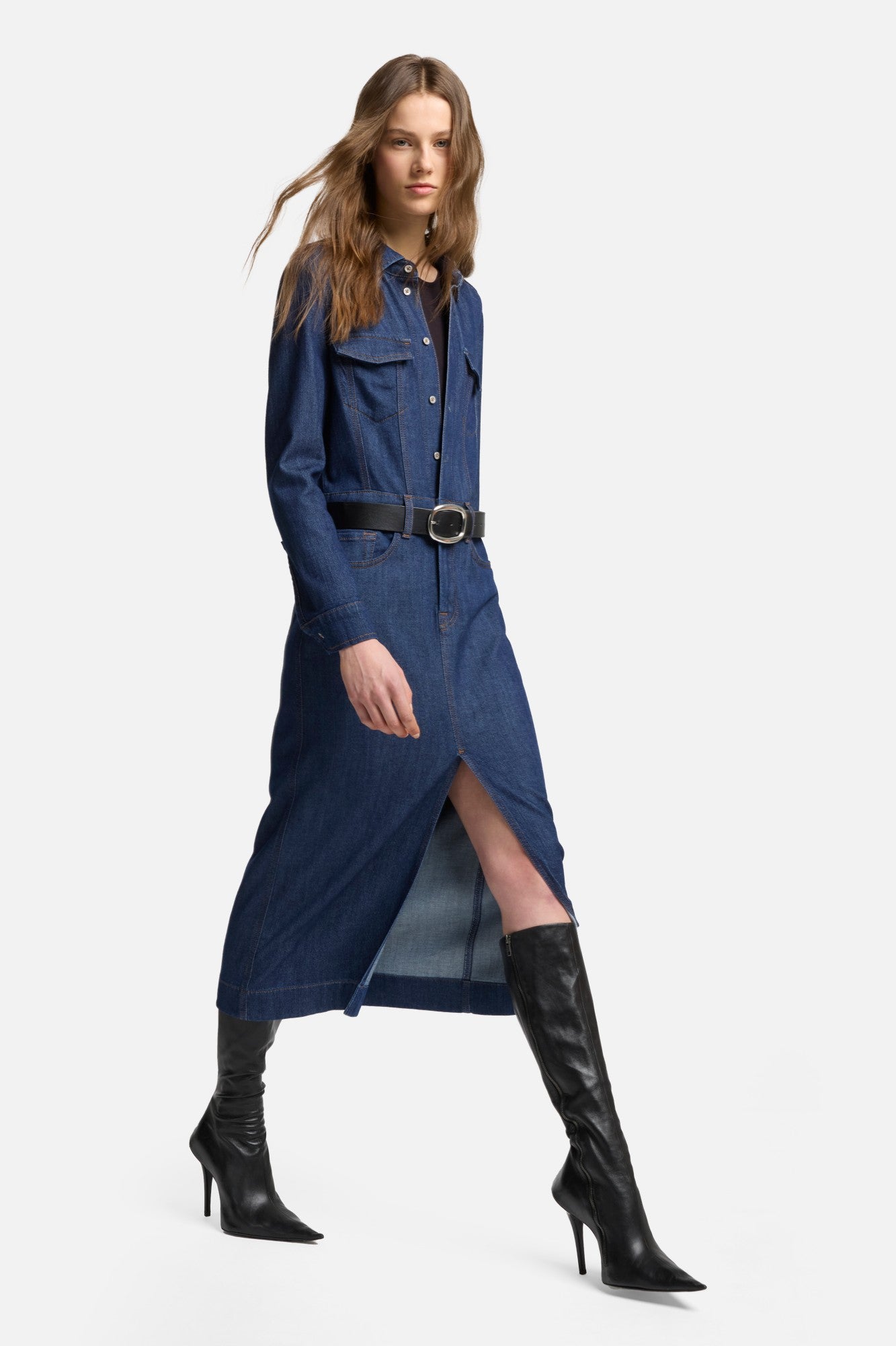 7-for-all-mankind-weightless-denim-maxikleid-halona-damen image 7