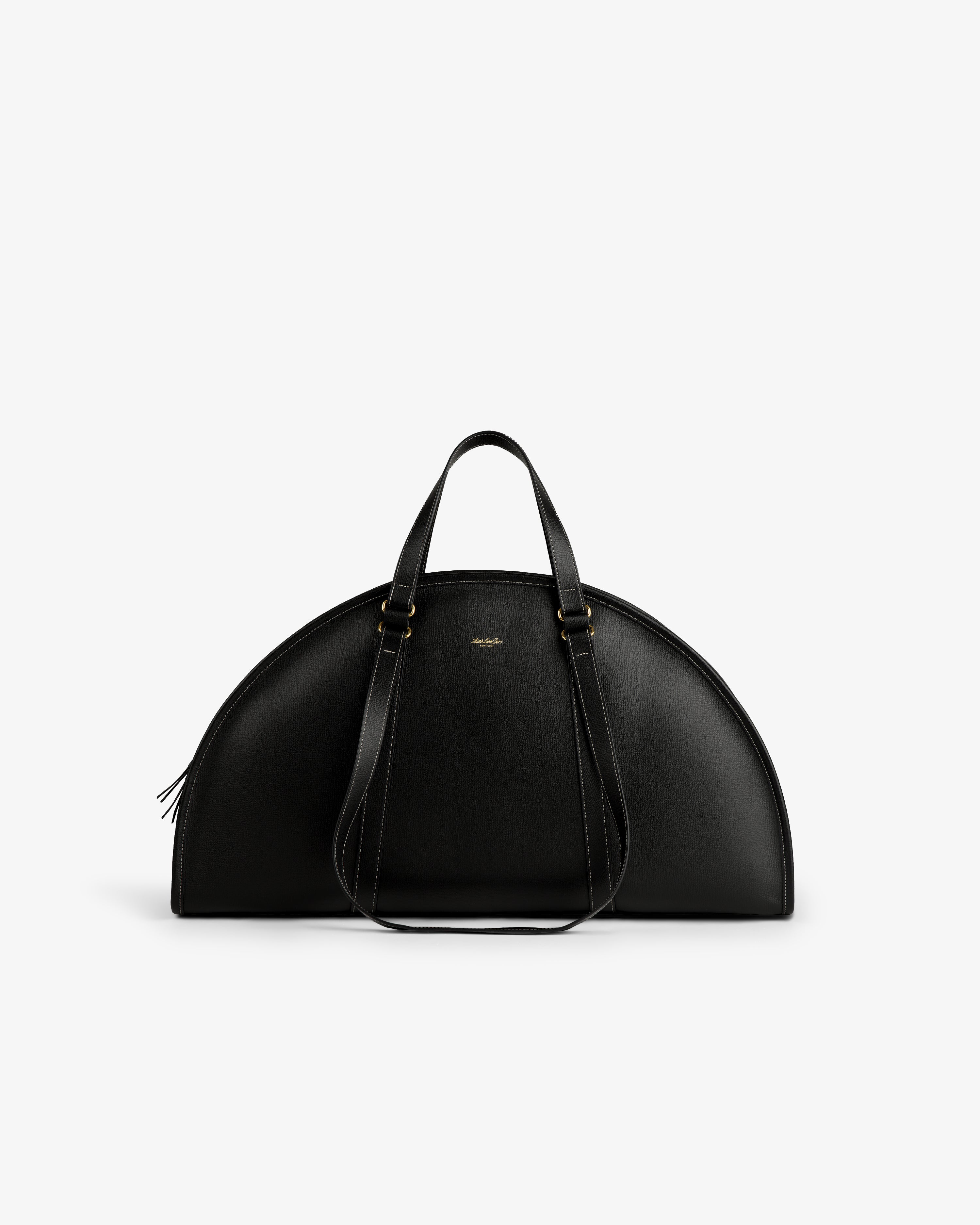 aim-leon-dore-full-grain-leather-weekender-reisetasche-schwarz image 2