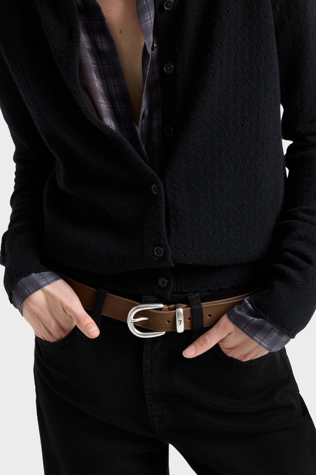 7-for-all-mankind-metal-loop-suede-g-rtel-chocolate-italienisches-veloursleder image 2