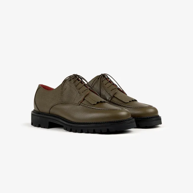 aim-leon-dore-leather-lug-sole-derby-olive-unisex image 1