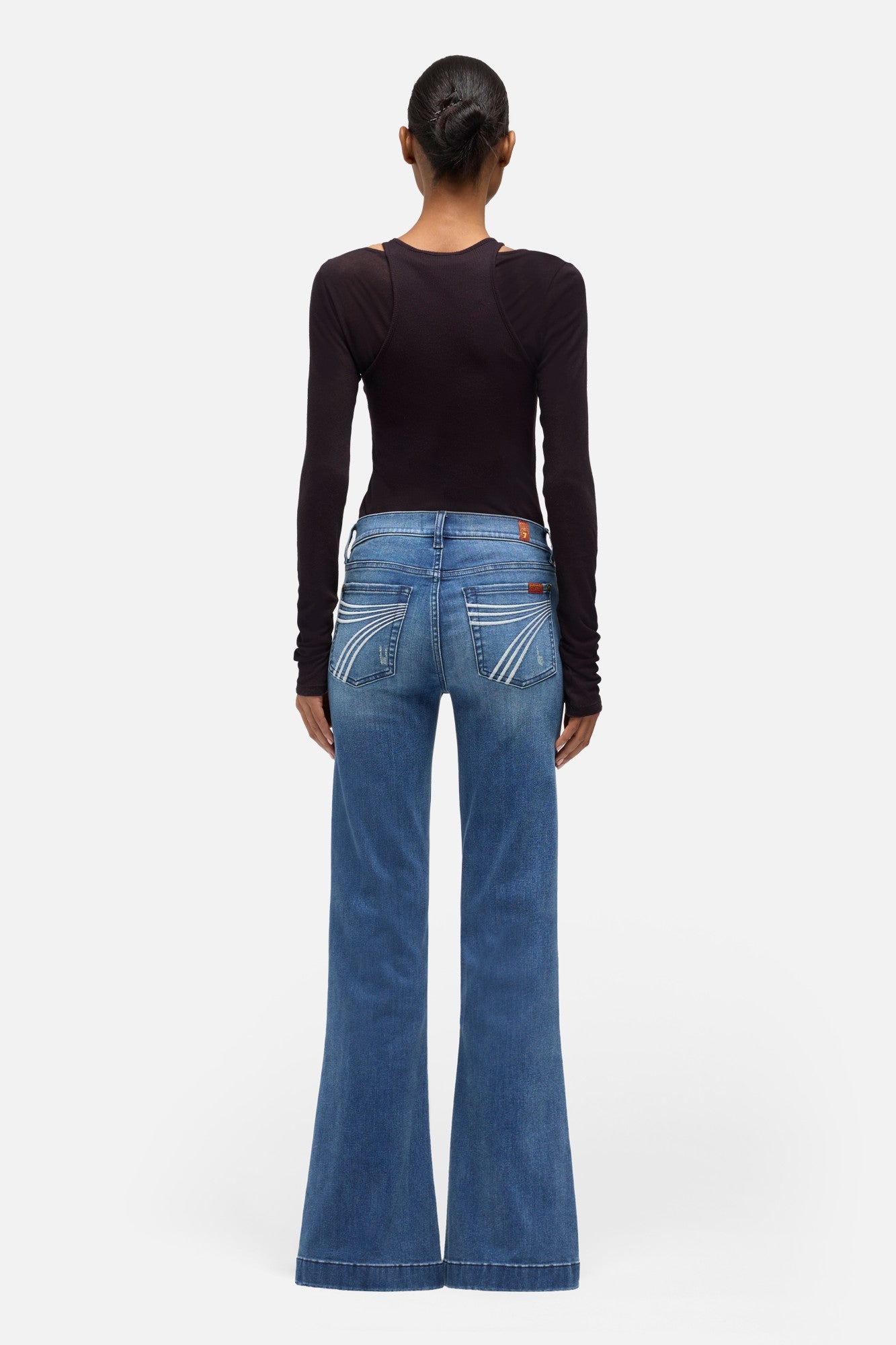 7-for-all-mankind-dojo-flare-jeans-pond-blue-short-30-damen image 5