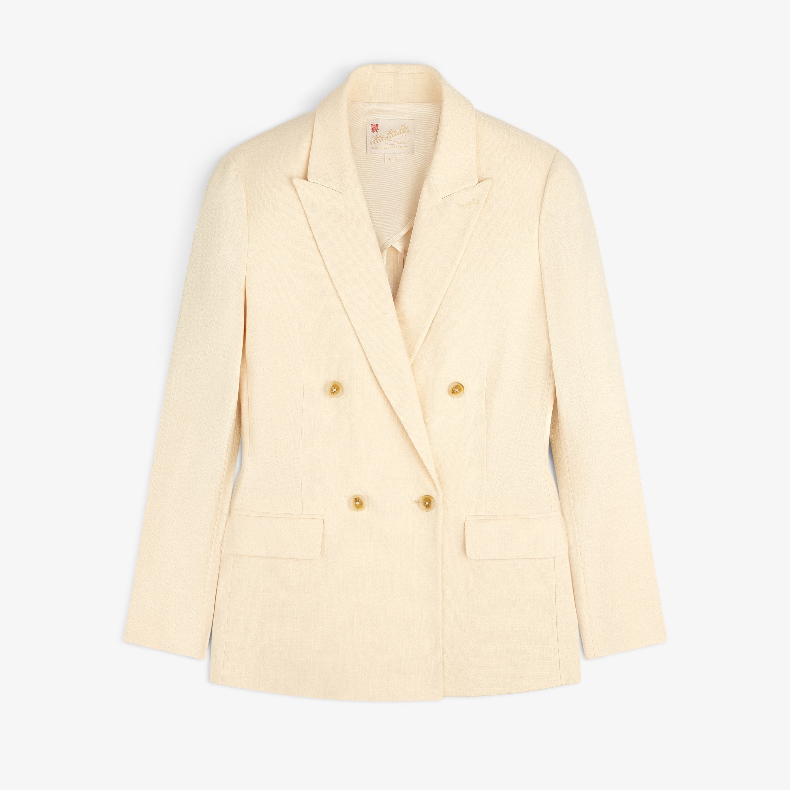 aim-leon-dore-double-breasted-unconstructed-blazer-cream image 1
