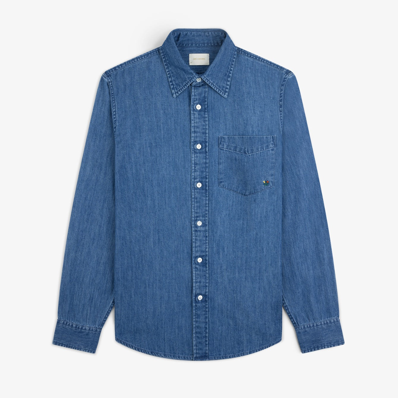 aim-leon-dore-crest-chambray-hemd-blau-regular-fit-2 image 1