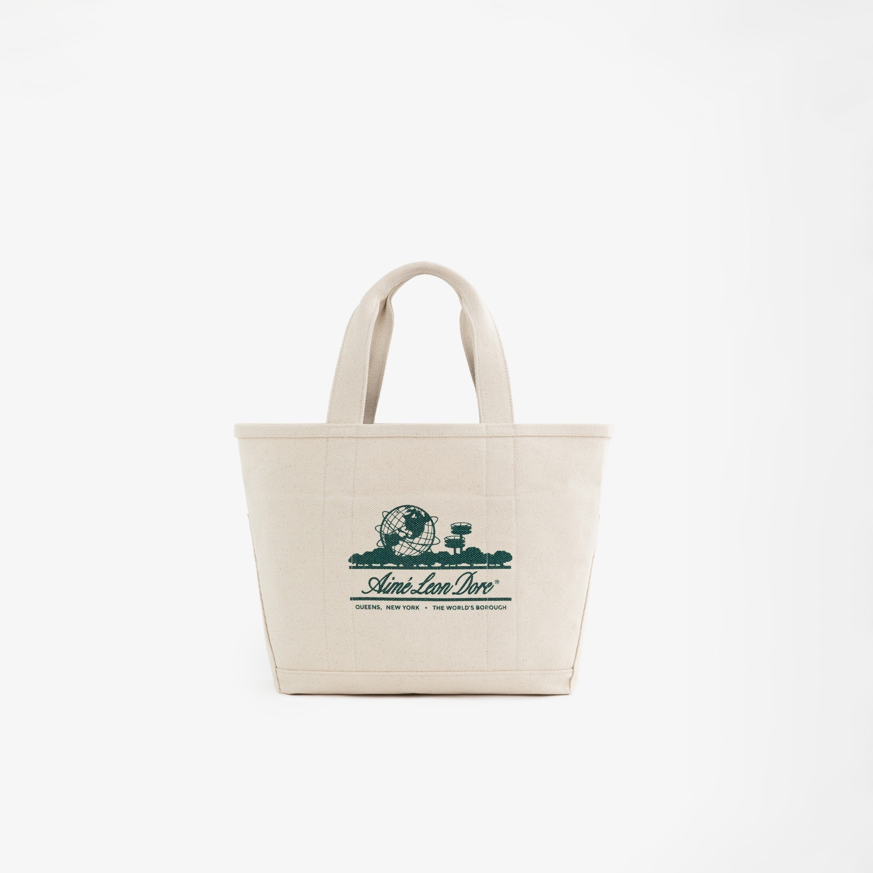 aim-leon-dore-small-unisphere-tote-bag-creme-gr-n-baumwolle image 1