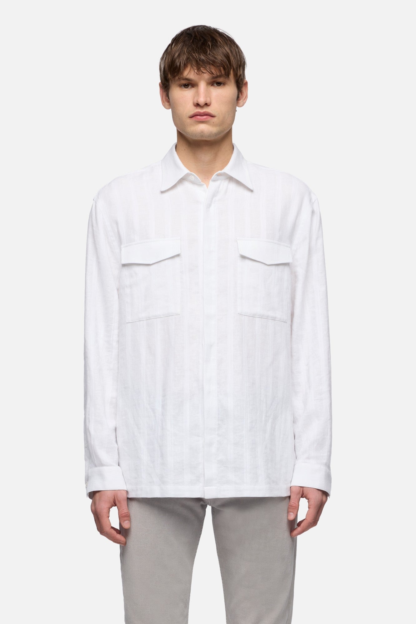 7-for-all-mankind-utility-shirt-baumwolle-leinen-wei-herren image 3