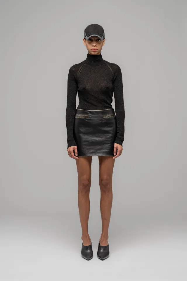 032c-uma-leather-mini-skirt-lederrock-bi-color image 1