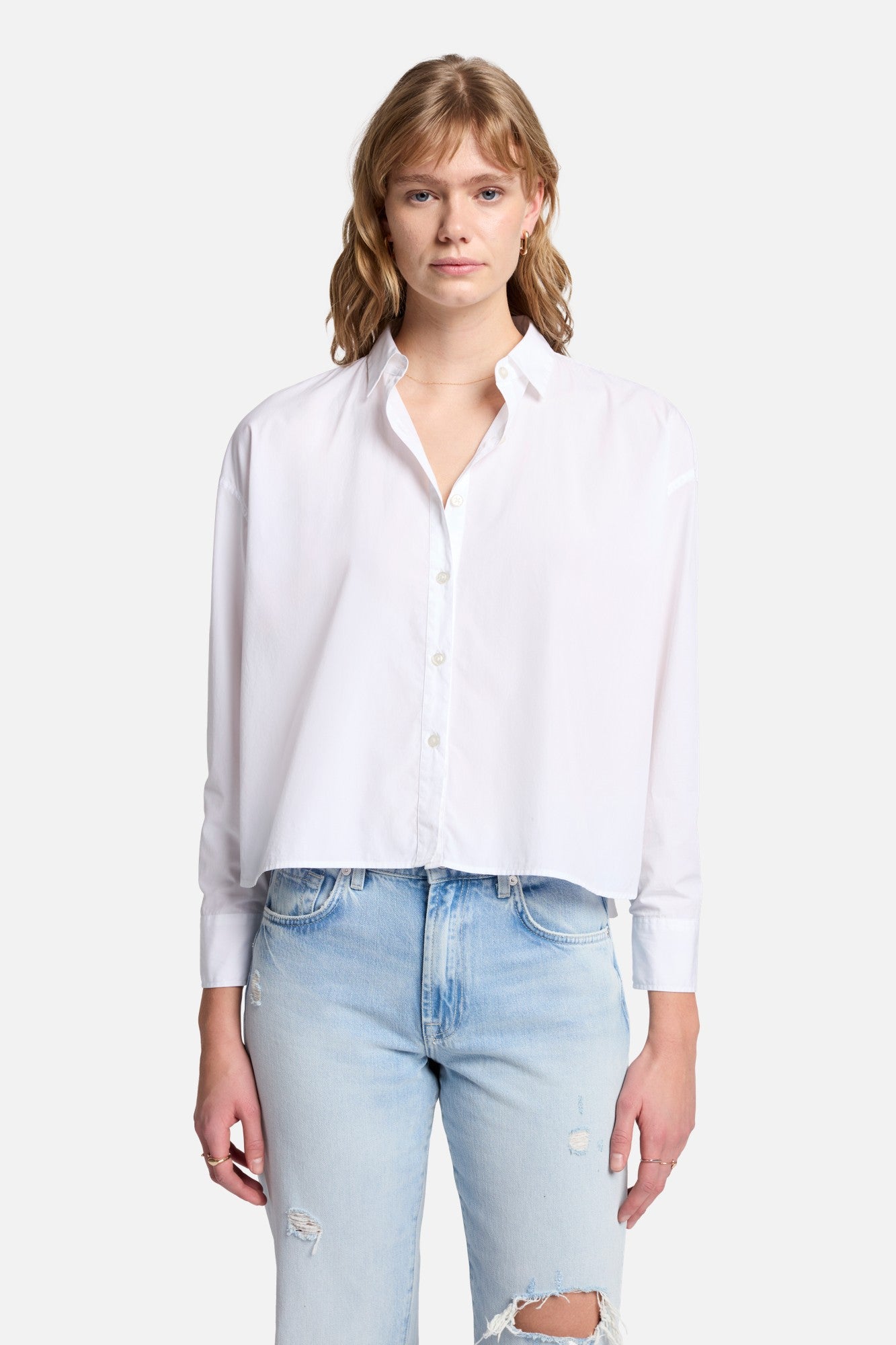 7-for-all-mankind-cropped-poplin-button-down-hemd-damen-wei image 2
