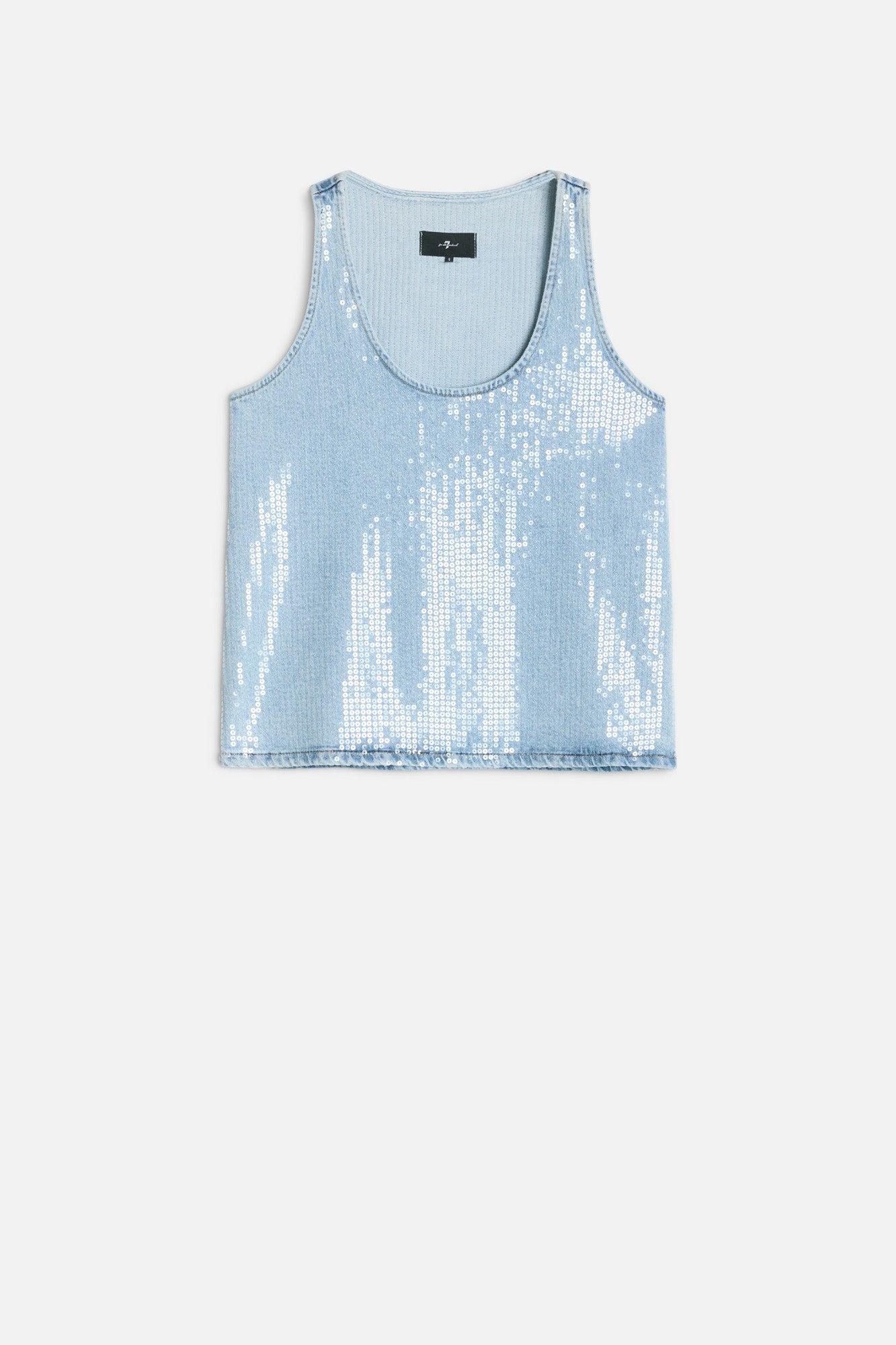 7-for-all-mankind-mankind-long-tank-damen-top-shimmer-pailletten image 1