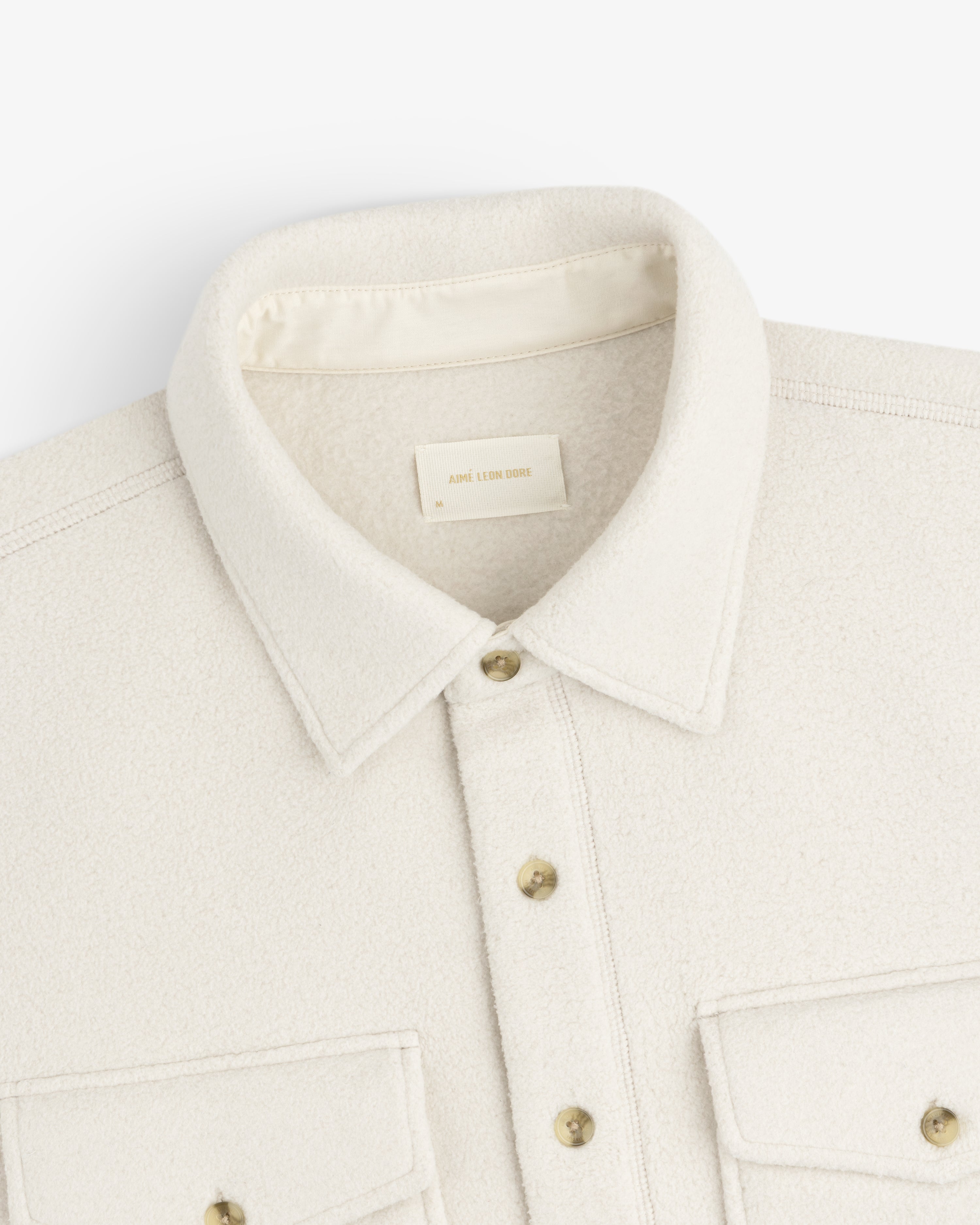 aim-leon-dore-melange-fleece-hemd-oatmeal image 3