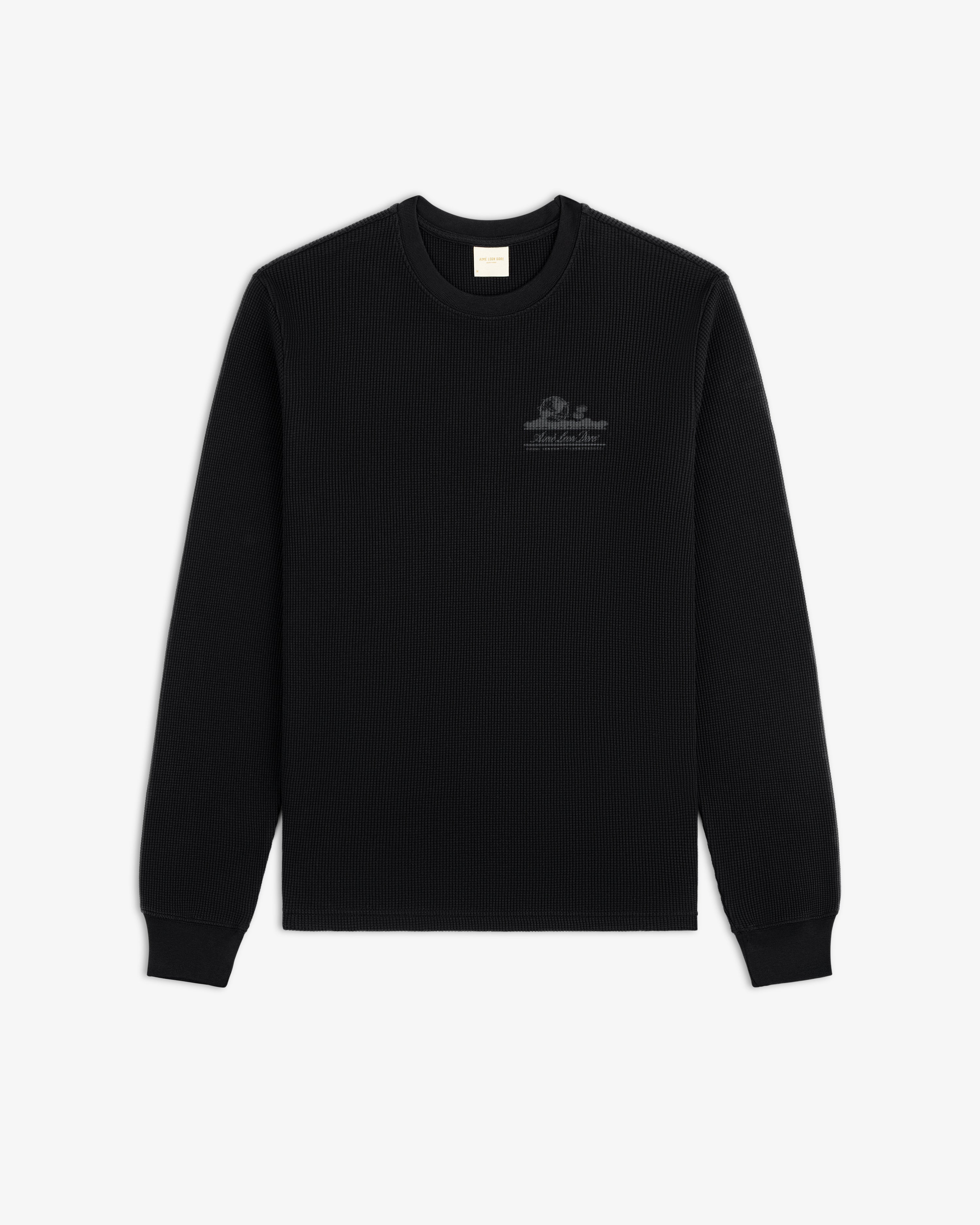 aim-leon-dore-long-sleeve-unisphere-waffle-thermal-schwarz-baumwolle image 3