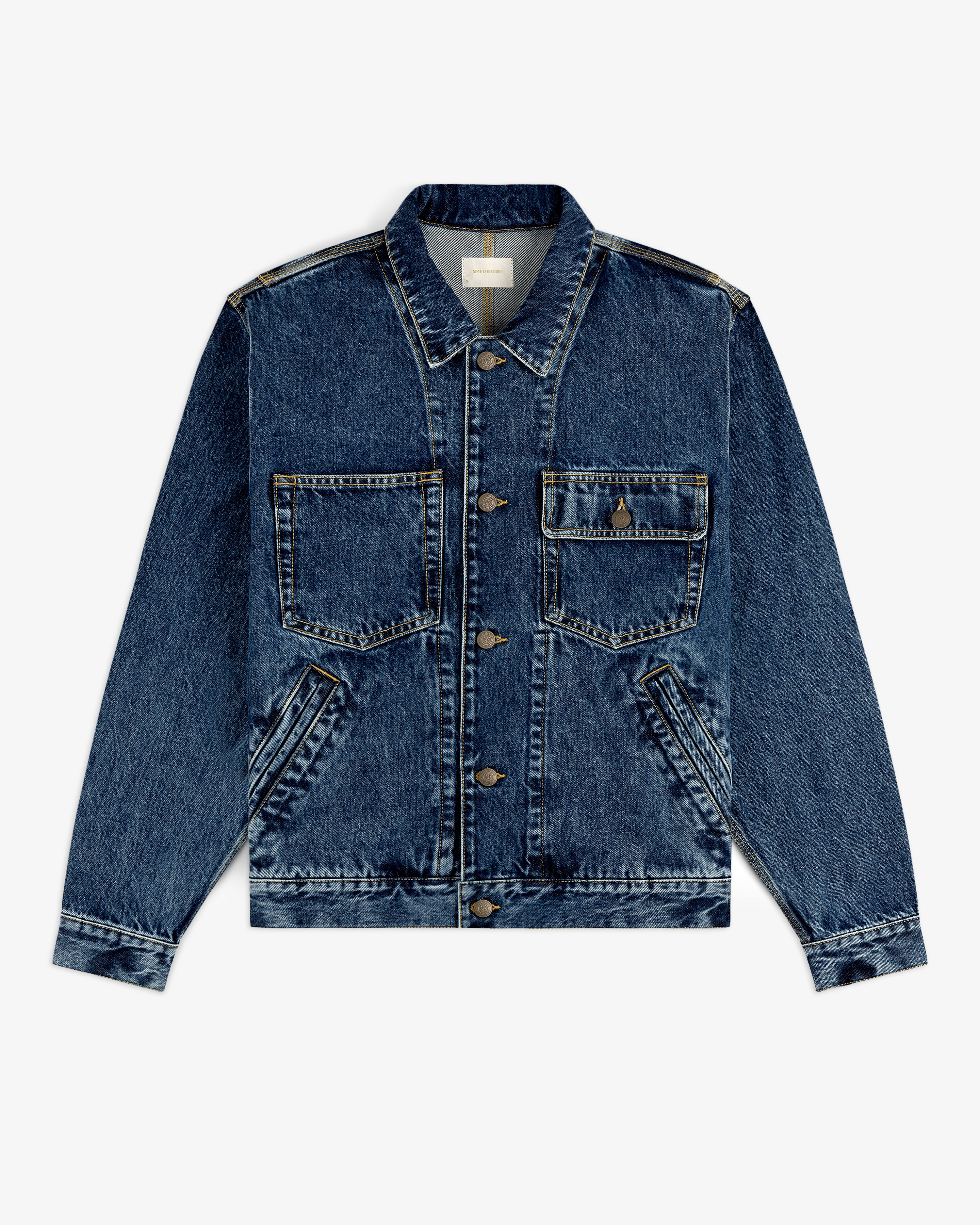 aim-leon-dore-denim-trucker-jacket-blau-italienischer-denim image 2