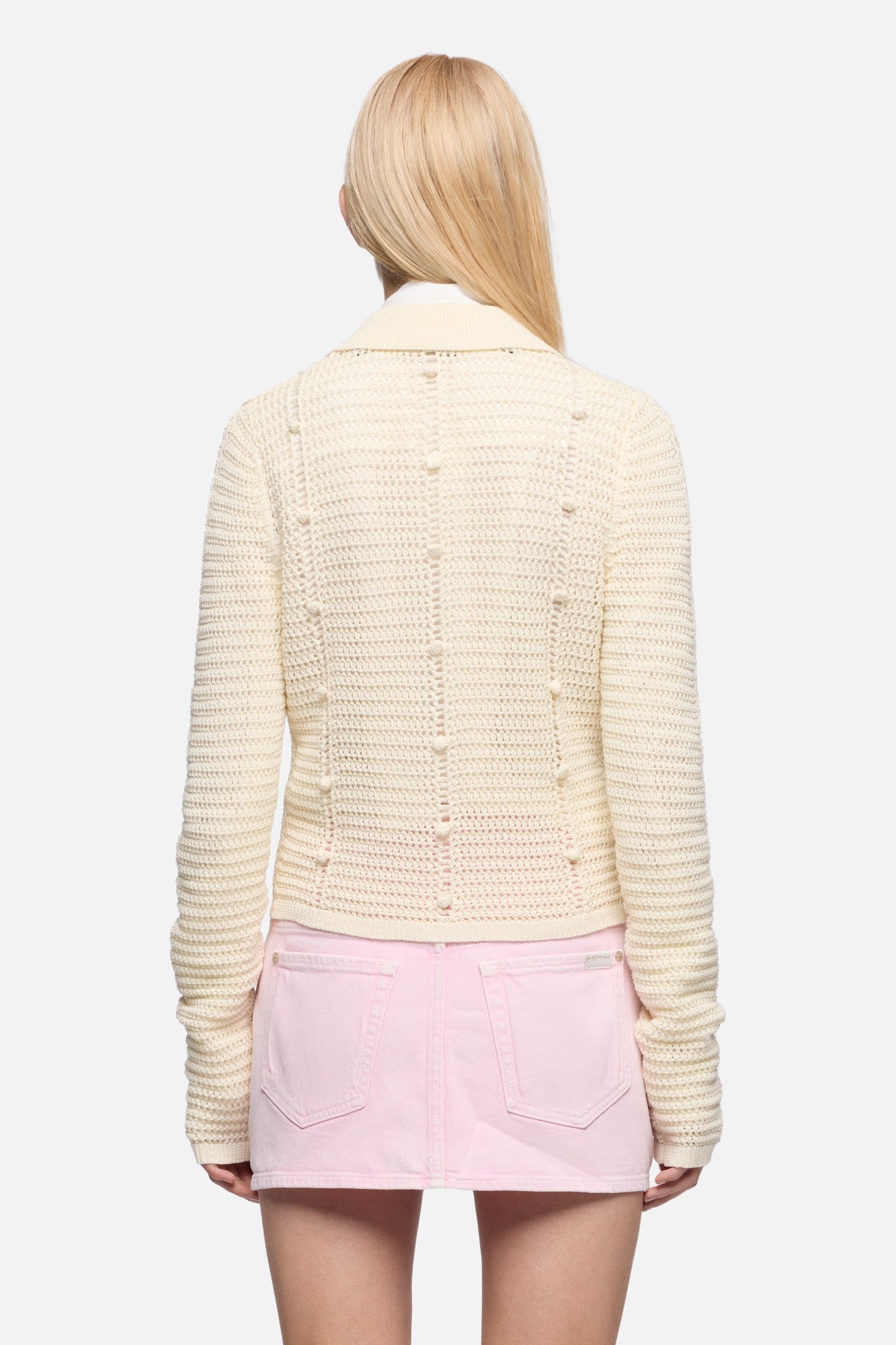 7-for-all-mankind-bobble-cardigan-strickjacke-ecru-damen-cropped-offener-strick image 5