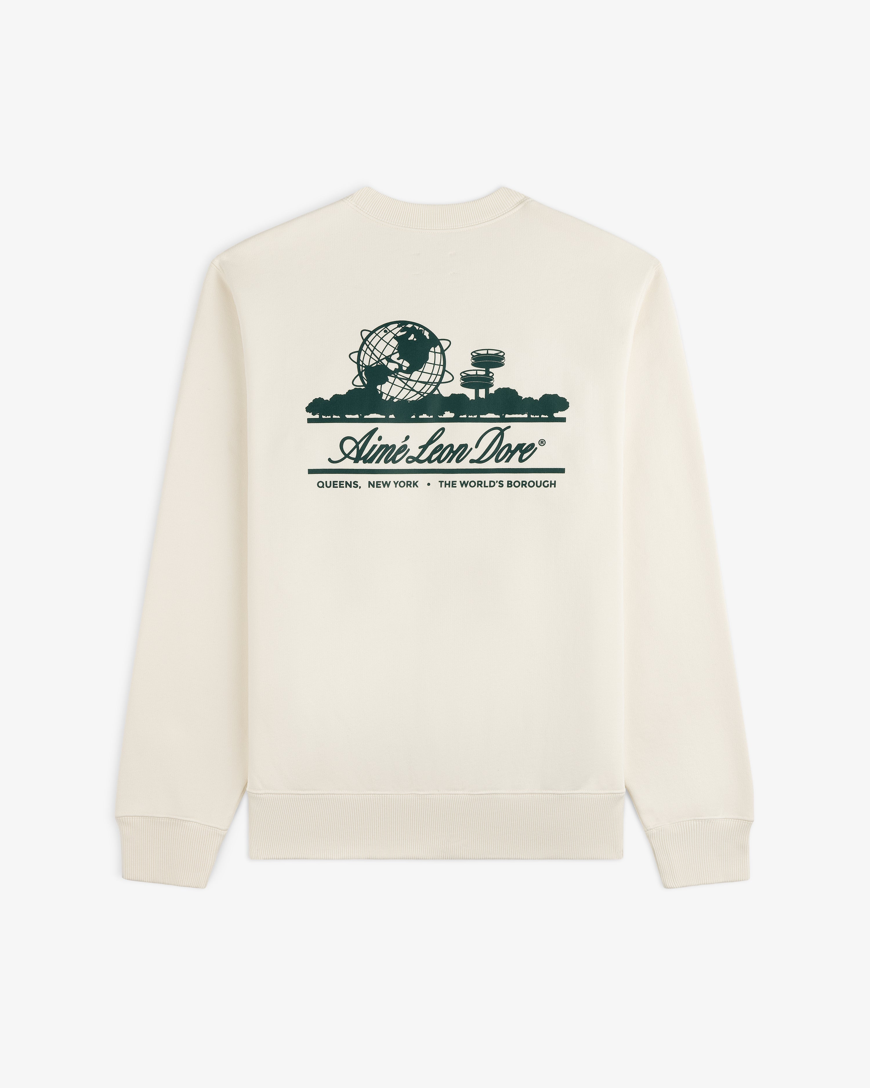 aim-leon-dore-unisphere-crewneck-sweatshirt-cream image 2