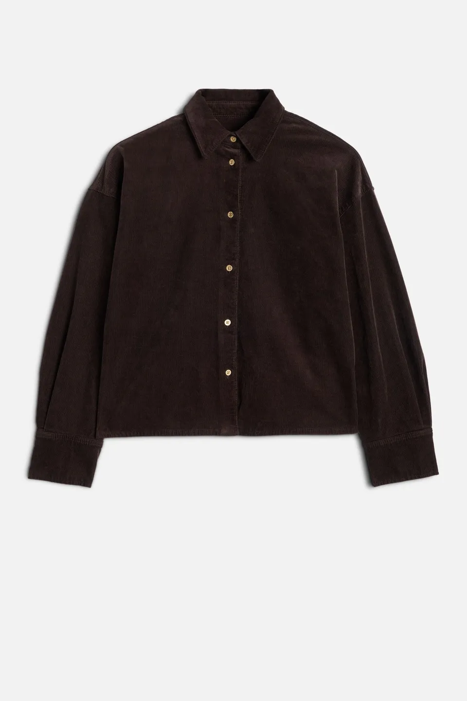 7-for-all-mankind-corduroy-nina-cropped-shirt-bluse-in-coffee-bean image 1