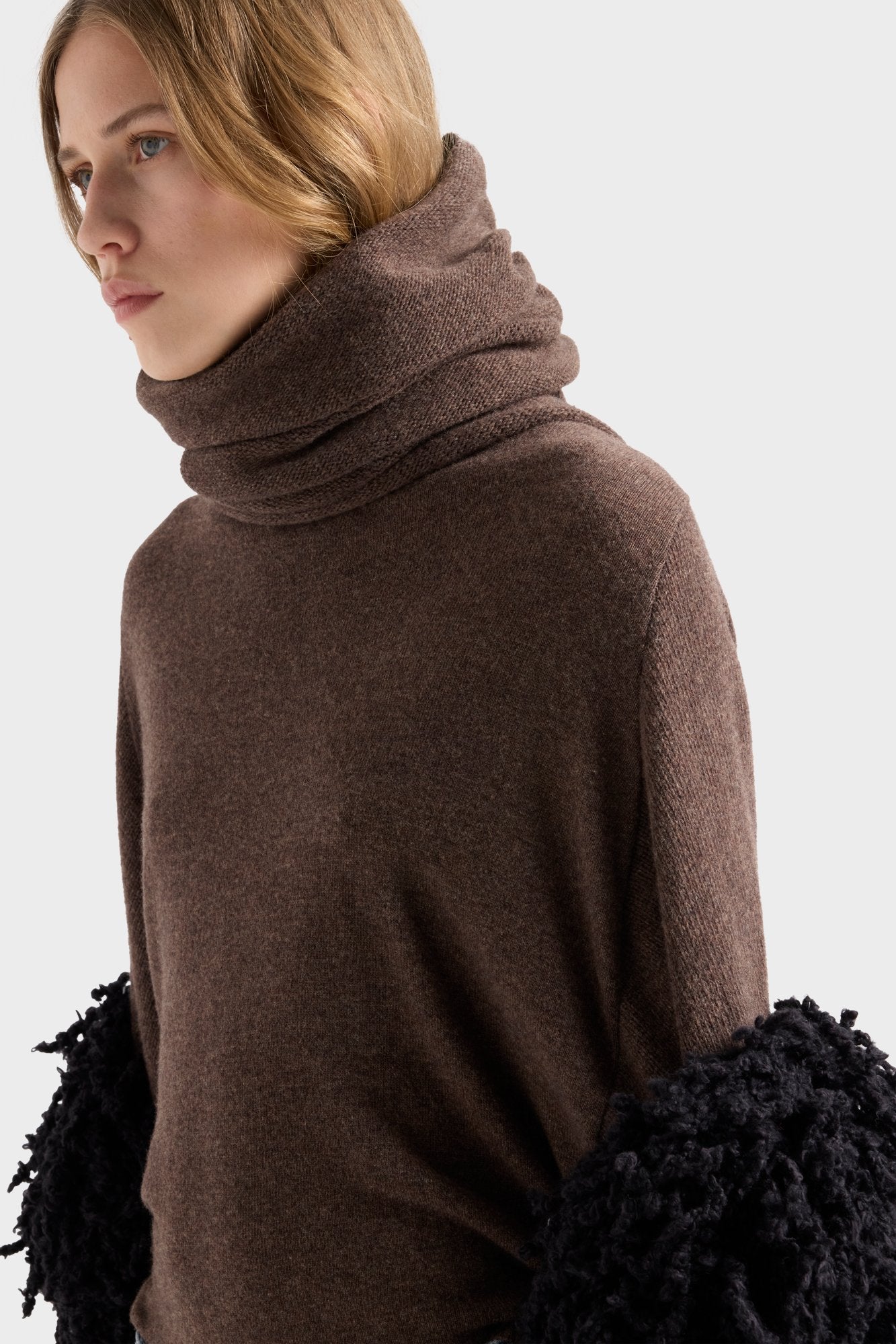 7-for-all-mankind-high-neck-shawl-sweater-wool-bark-damen-pullover image 4