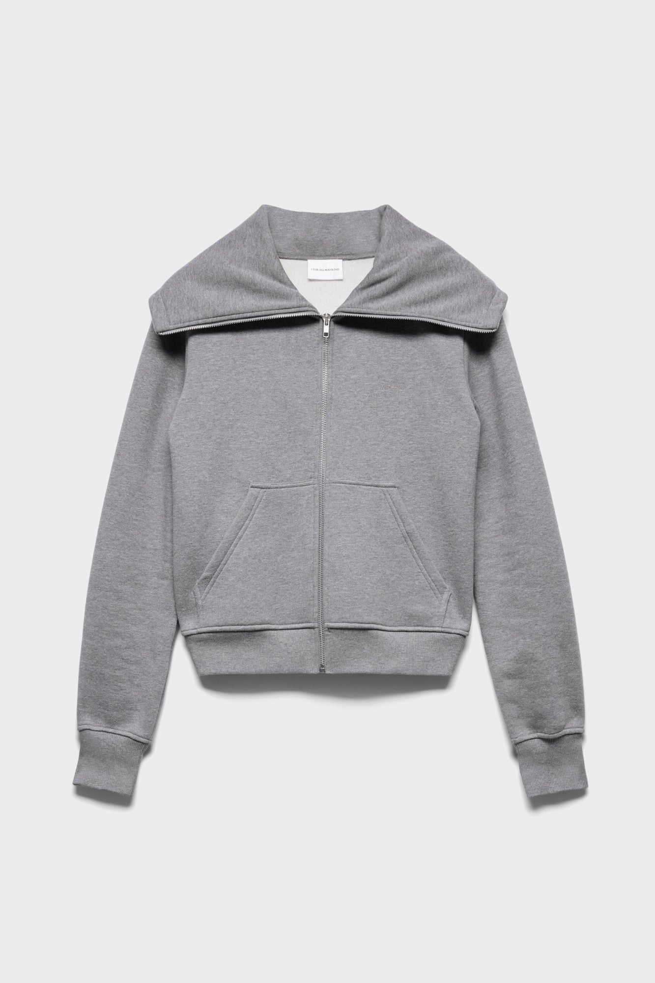 7-for-all-mankind-high-neck-zip-hoodie-cropped-hoodie-in-ash image 1